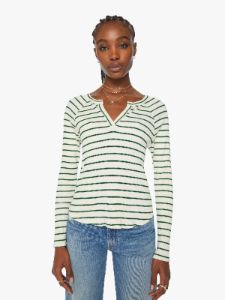 The Split Varsity Long Sleeve - High Road Stripe sold by MOTHER