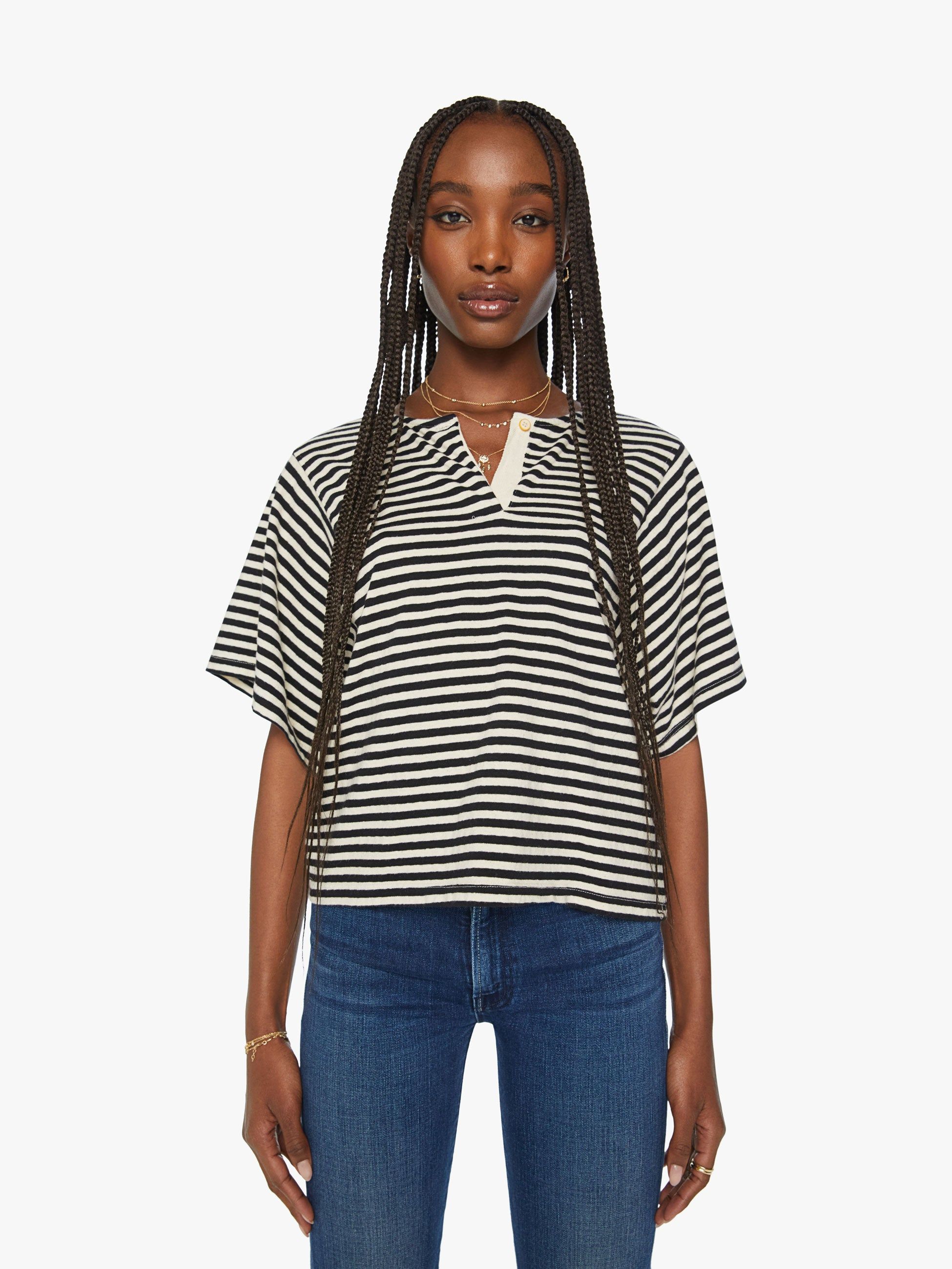 The Fair And Square Tee - Black White Midnight Stripe sold by MOTHER product image thumbnail 2