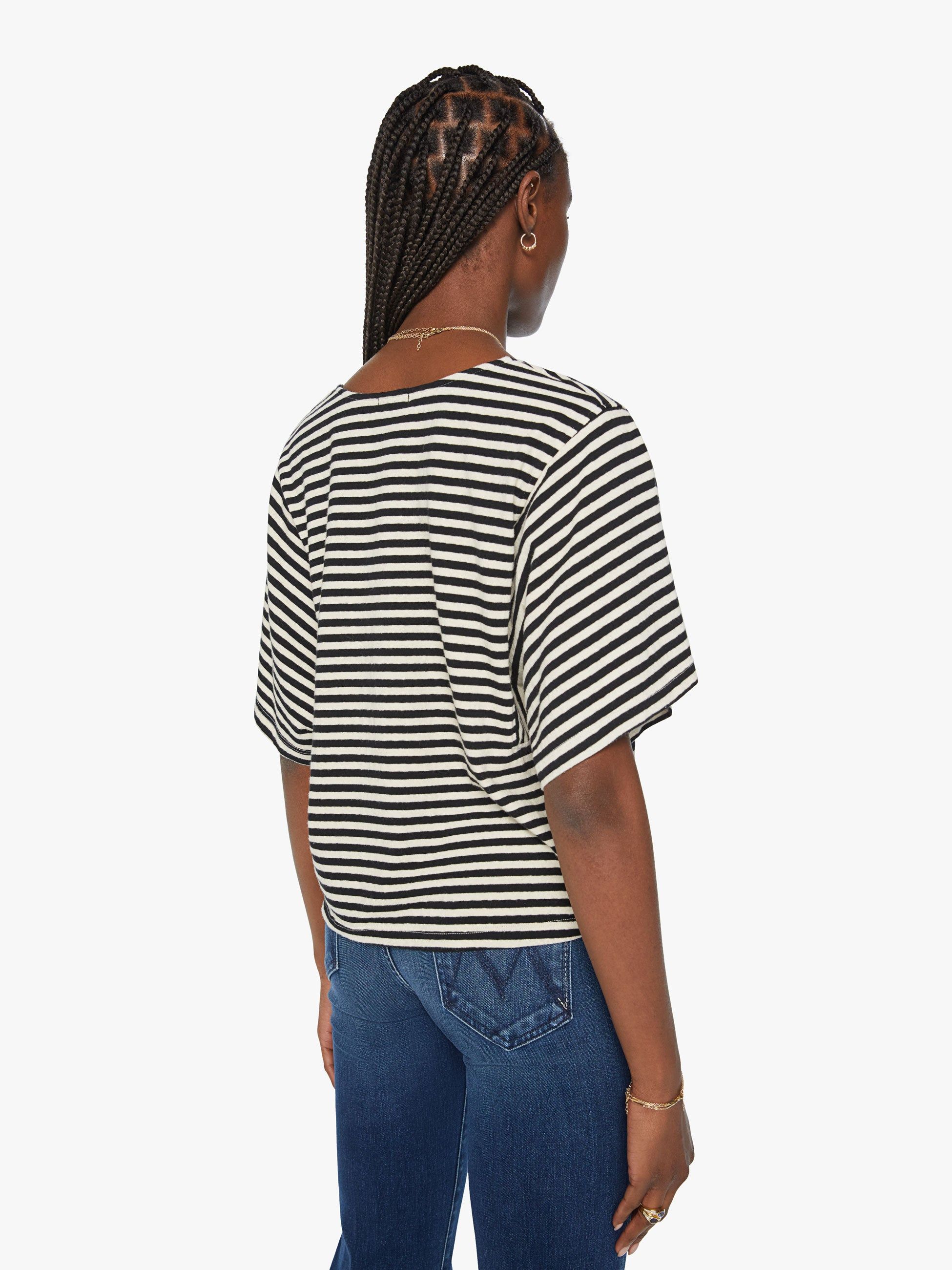 The Fair And Square Tee - Black White Midnight Stripe sold by MOTHER product image thumbnail 4