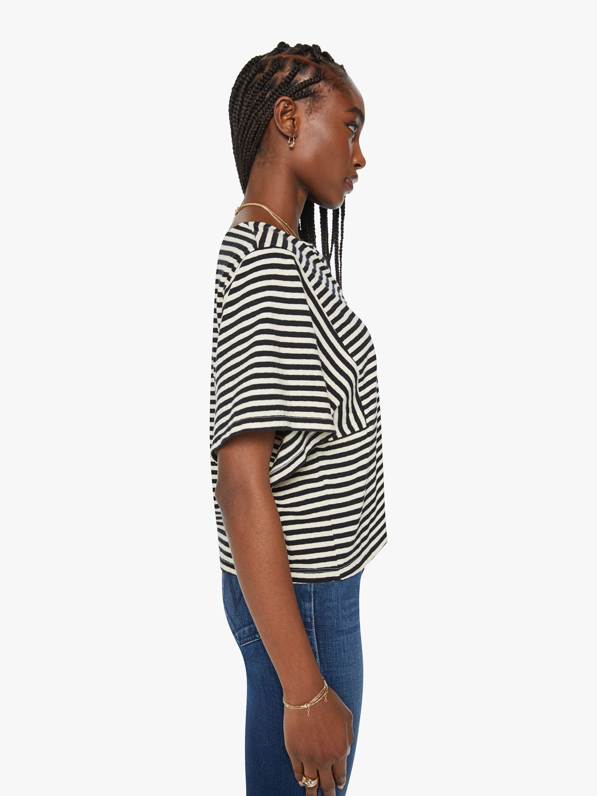 The Fair And Square Tee - Black White Midnight Stripe sold by MOTHER product image thumbnail 3