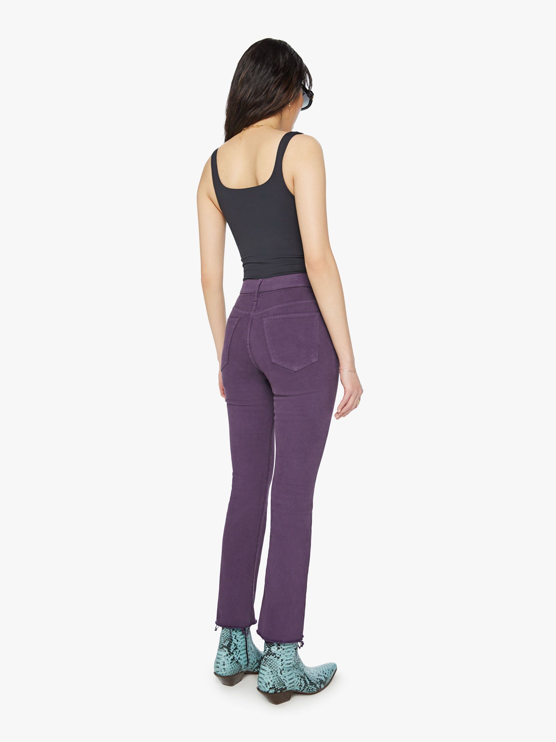 High Waisted Rascal Ankle Fray - Blackberry Cordial sold by MOTHER product image thumbnail 4