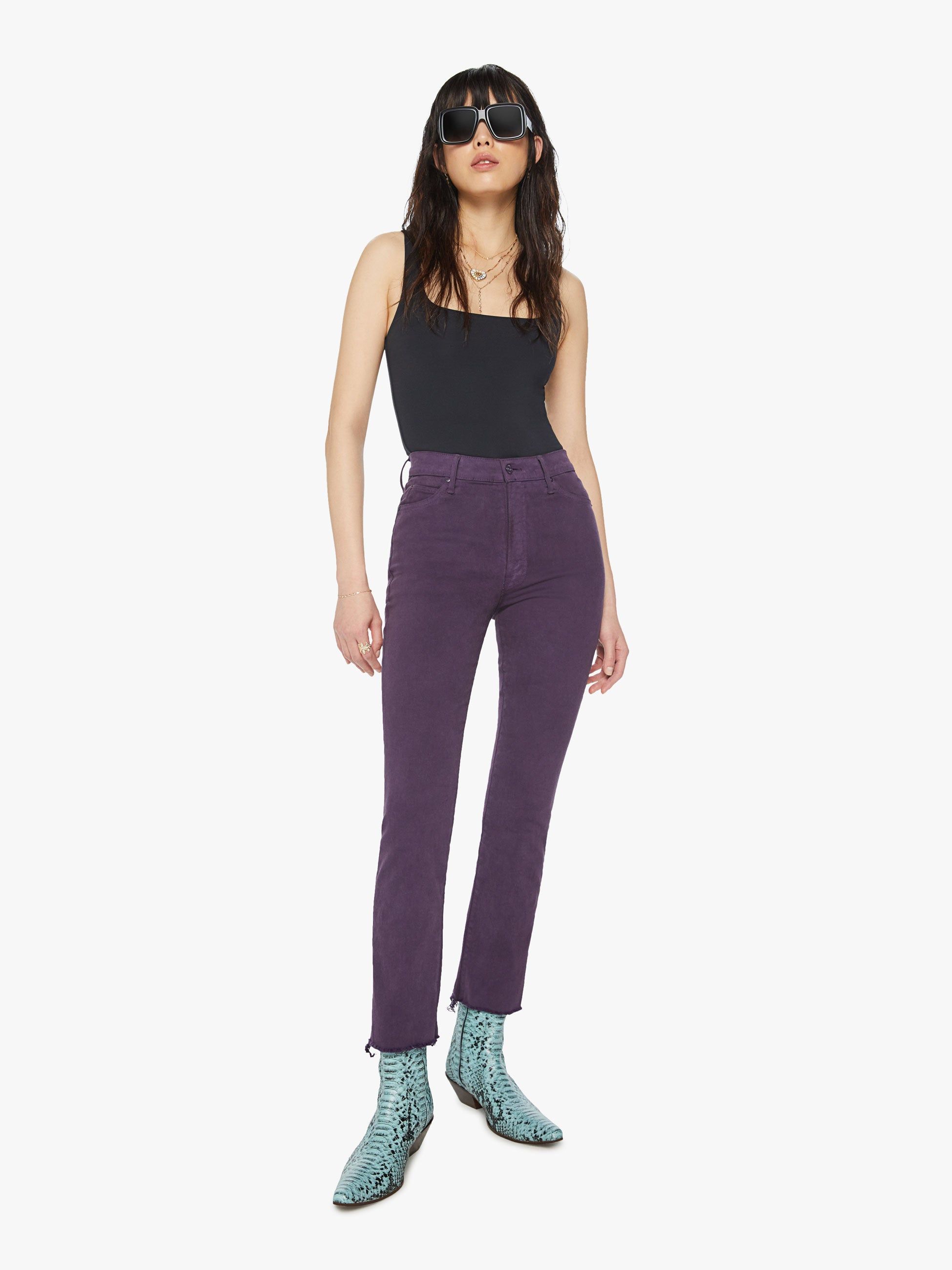 High Waisted Rascal Ankle Fray - Blackberry Cordial sold by MOTHER product image thumbnail 2