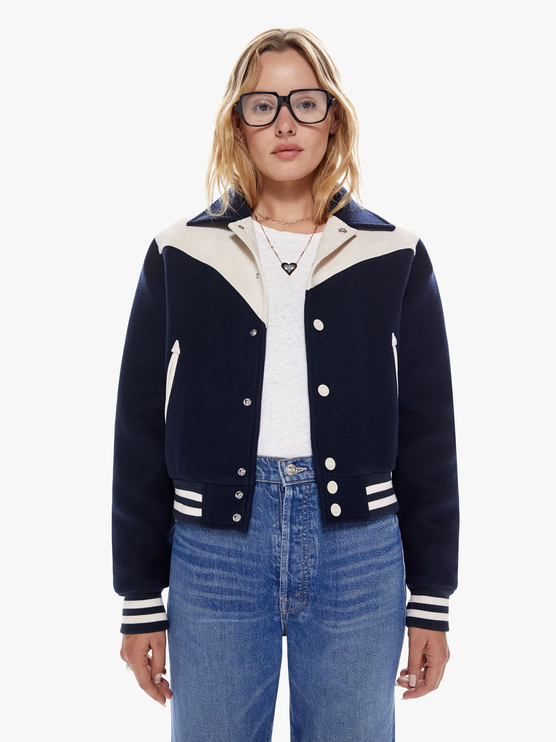 The Western Varsity Bomber Jacket - Cool Your Jets sold by MOTHER