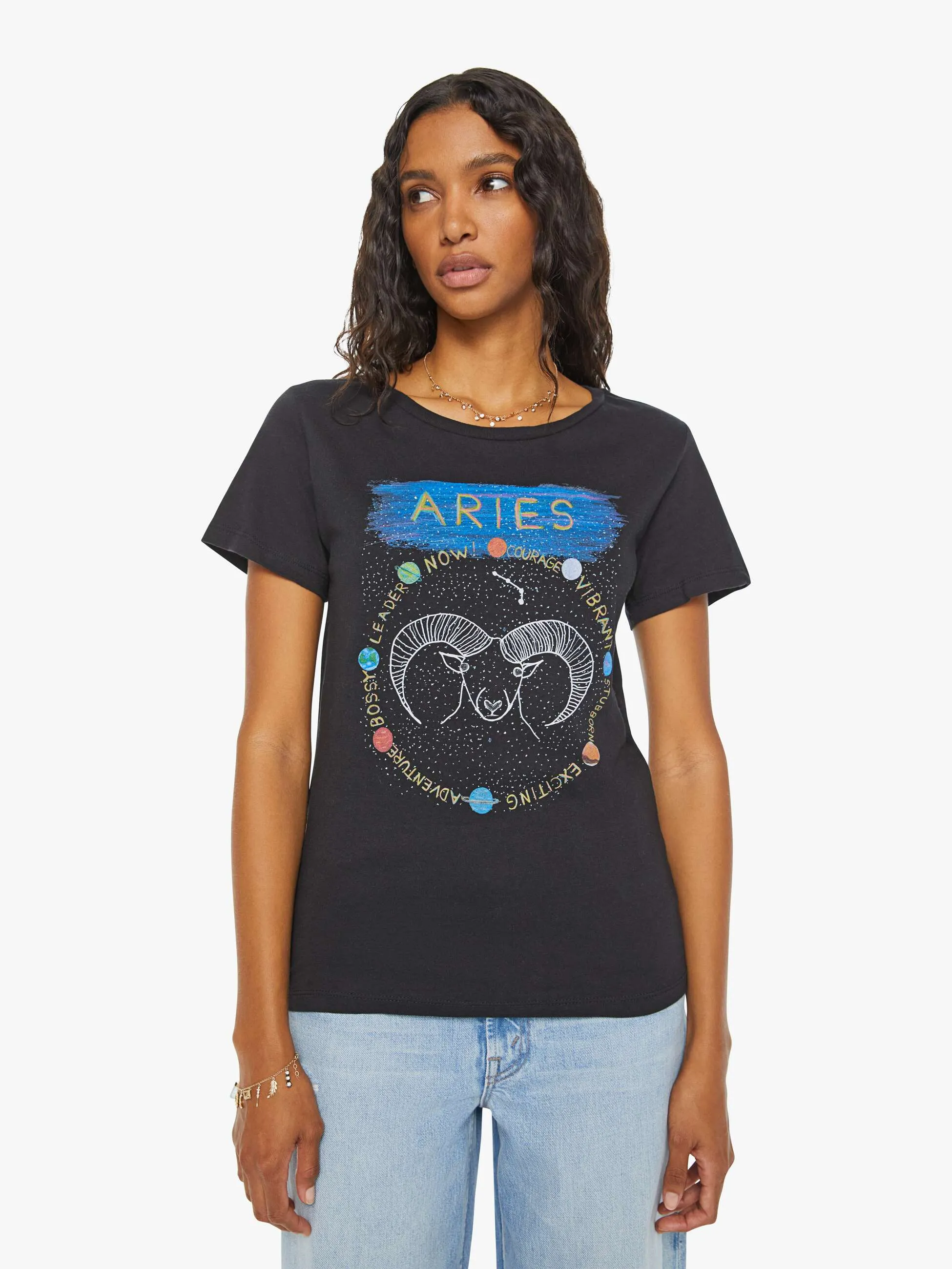 Unfortunate Portrait Aries Zodiac Tee - Black sold by MOTHER