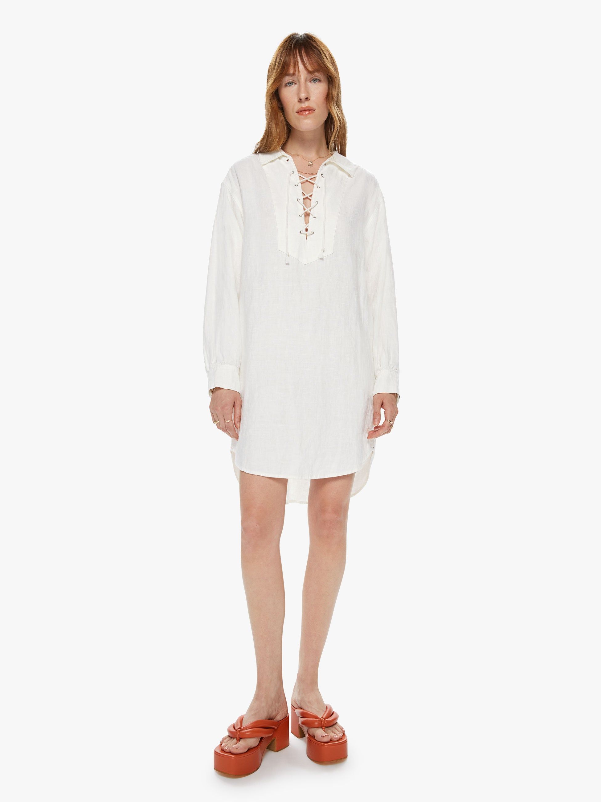 XiRENA Damien Dress - Washed White sold by MOTHER