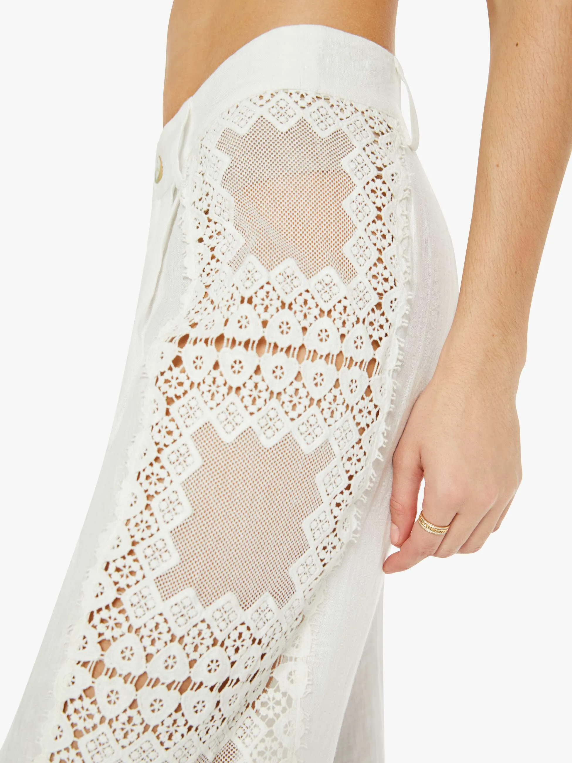 Alix Of Bohemia Colette Picnic Eyelet Pant - Ivory sold by MOTHER product image thumbnail 5