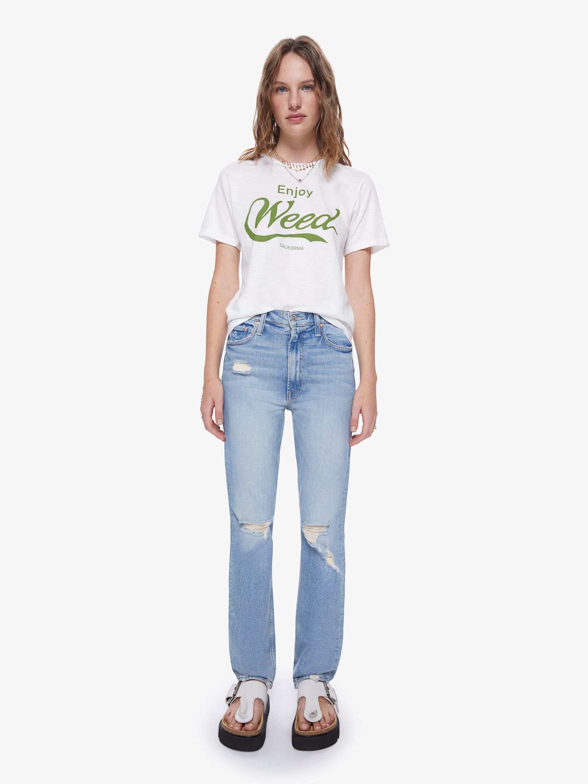 Velva Sheen Weed Tee - White sold by MOTHER product image thumbnail 4
