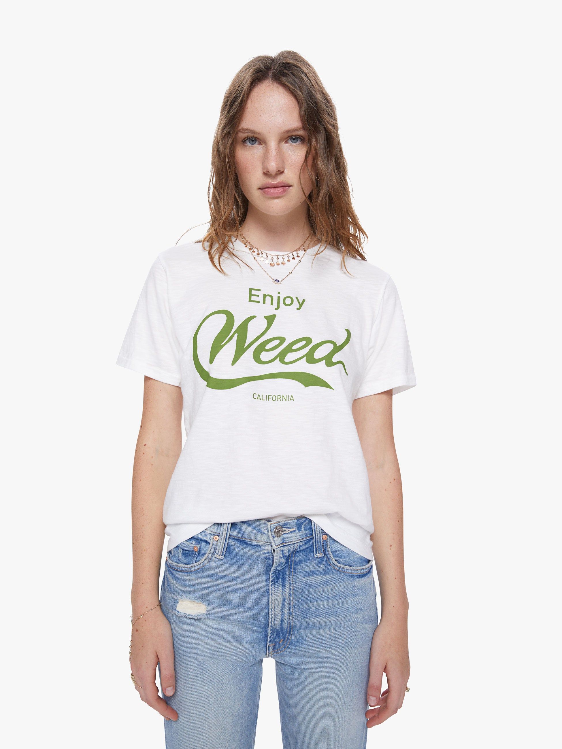 Velva Sheen Weed Tee - White sold by MOTHER