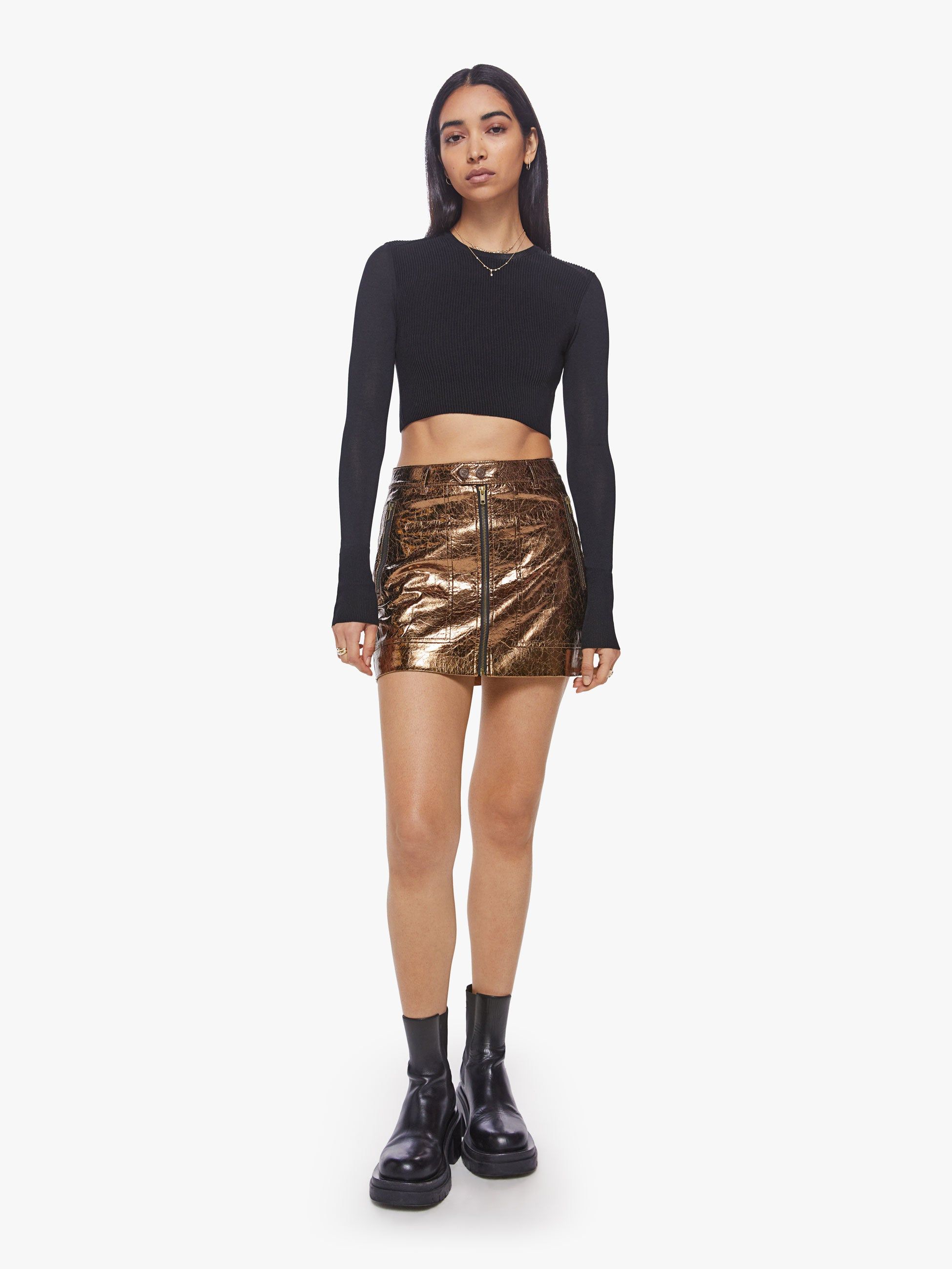 The Sprocket Mini Skirt - Crushing Cans sold by MOTHER