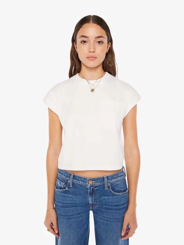 The Keep On Rolling Pocket Tee - Bright White sold by MOTHER