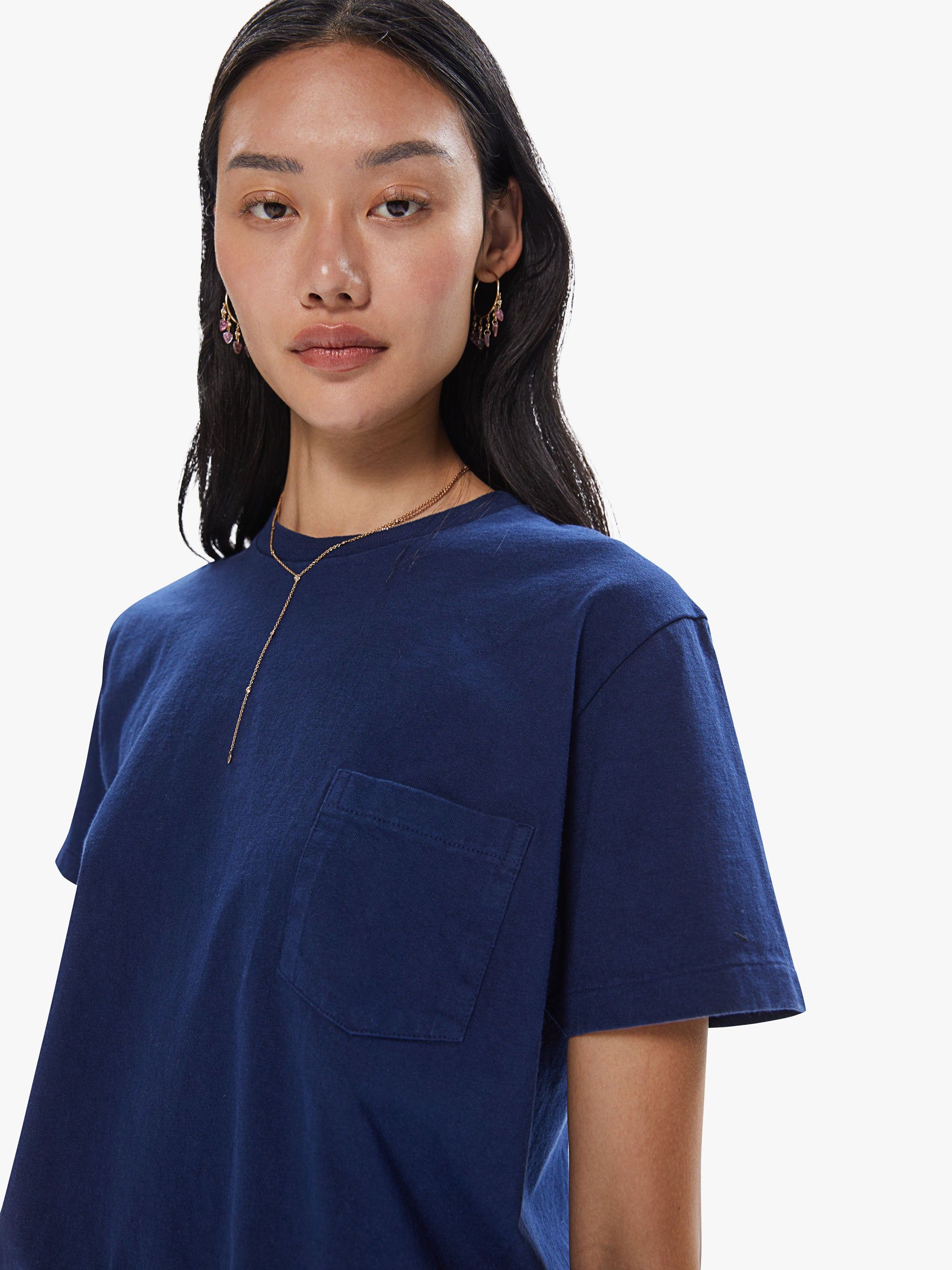 Velva Sheen Crew Neck Tee - Blue Indigo sold by MOTHER product image thumbnail 5