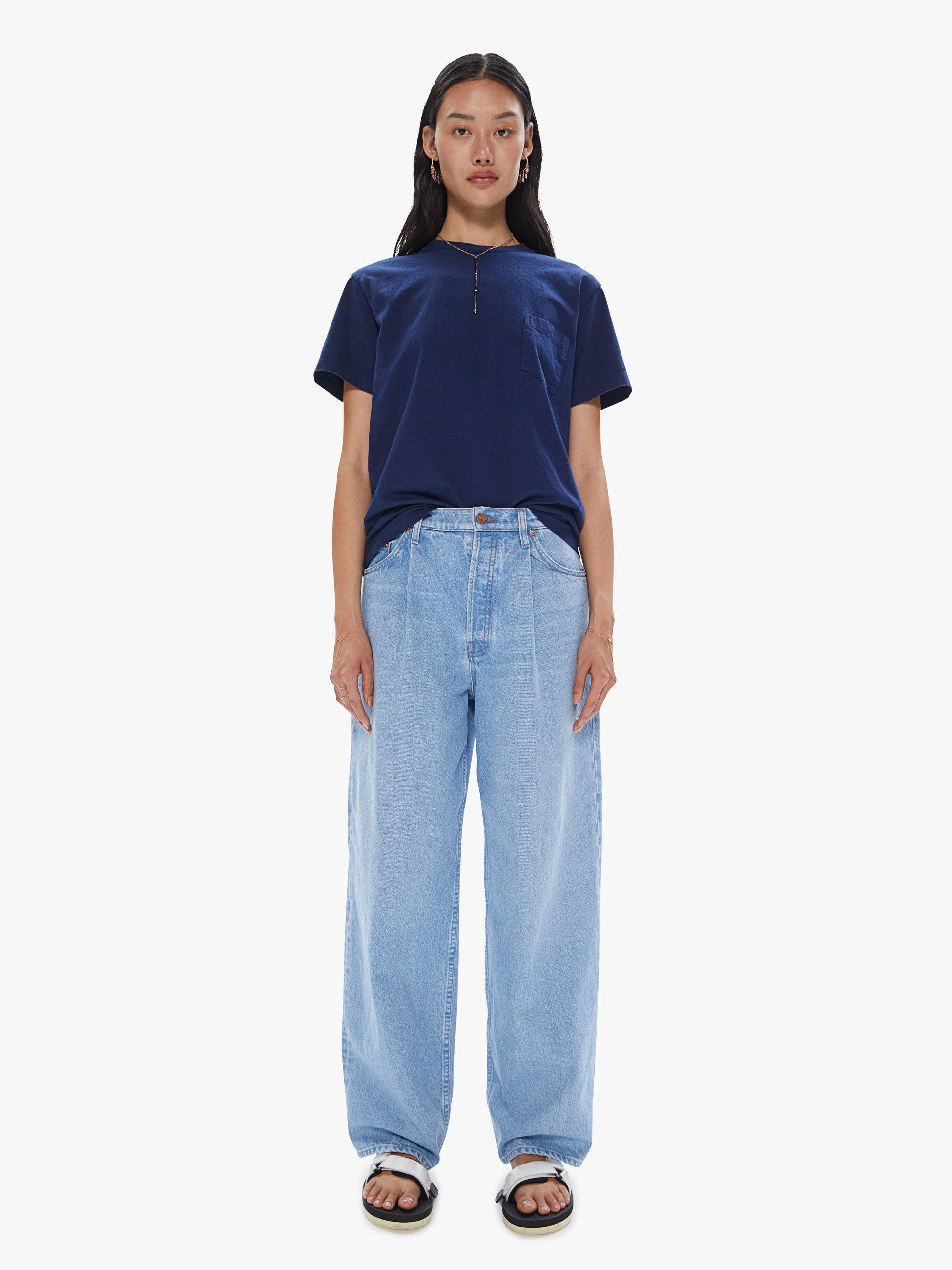 Velva Sheen Crew Neck Tee - Blue Indigo sold by MOTHER product image thumbnail 4