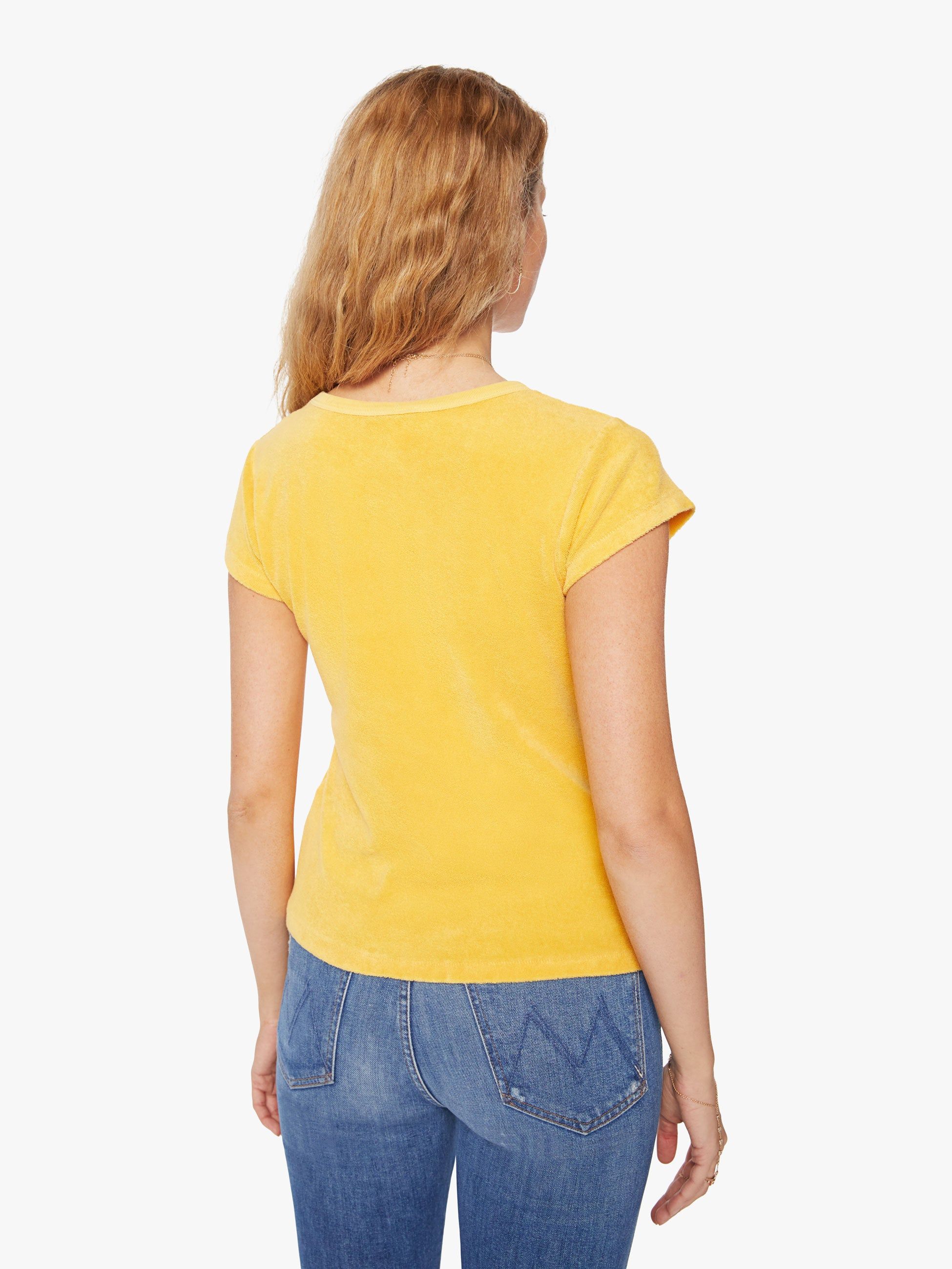 MadeWorn Rolling Stones Terry Shrunken Tee - Lemon sold by MOTHER product image thumbnail 3