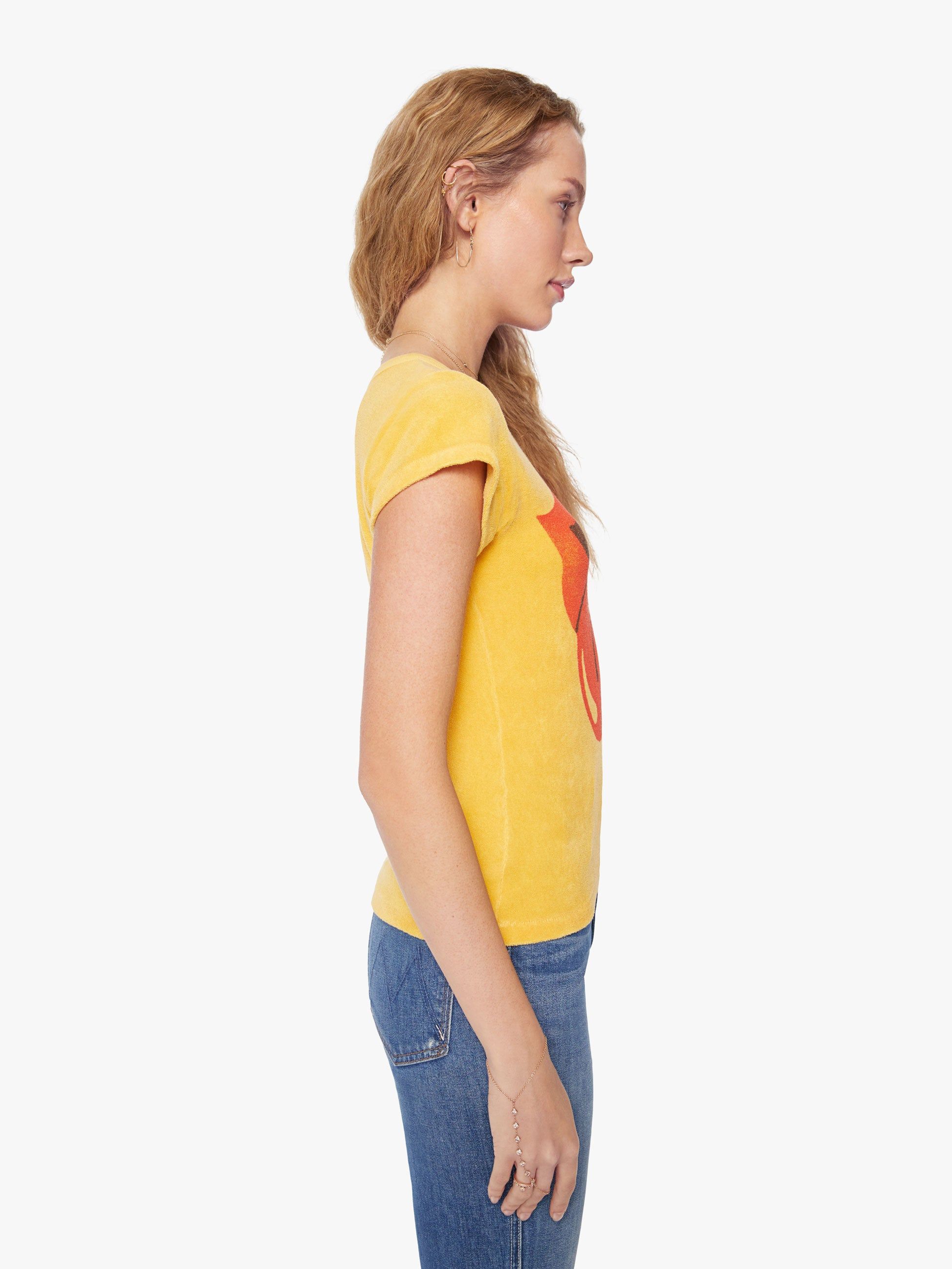 MadeWorn Rolling Stones Terry Shrunken Tee - Lemon sold by MOTHER product image thumbnail 2