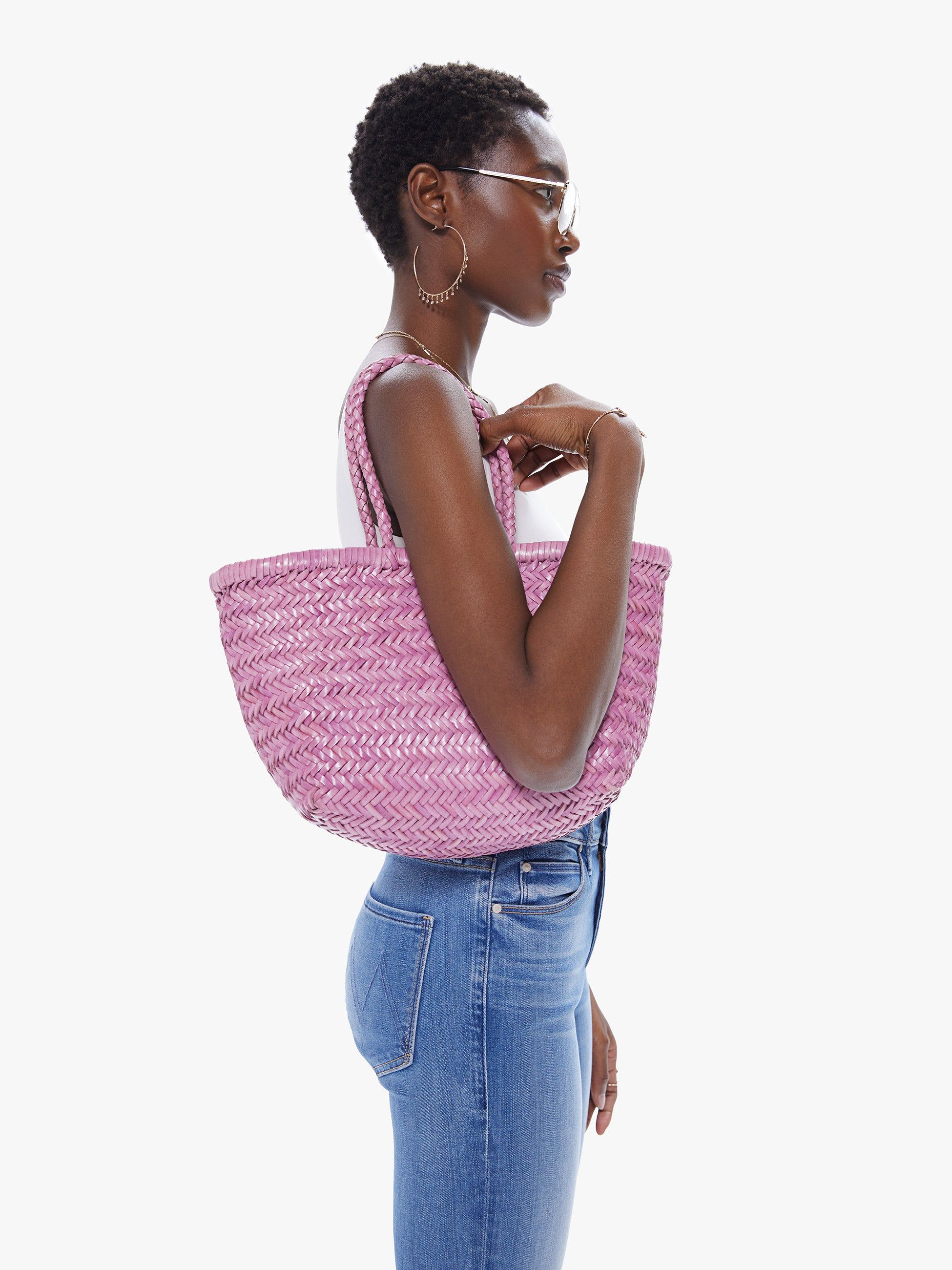 Basket Case Goa Small Leather Tote - Lilac sold by MOTHER product image thumbnail 2