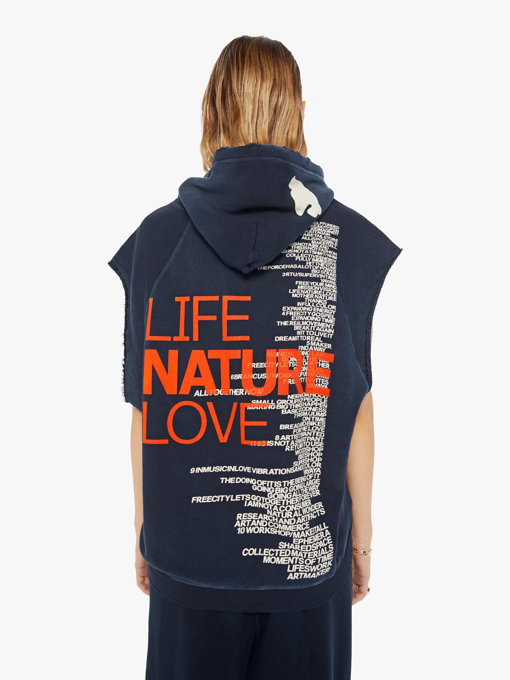 FREECITY LNL WORDY Superyumm Cutoff Hoodie - Squidsink sold by MOTHER product image thumbnail 4