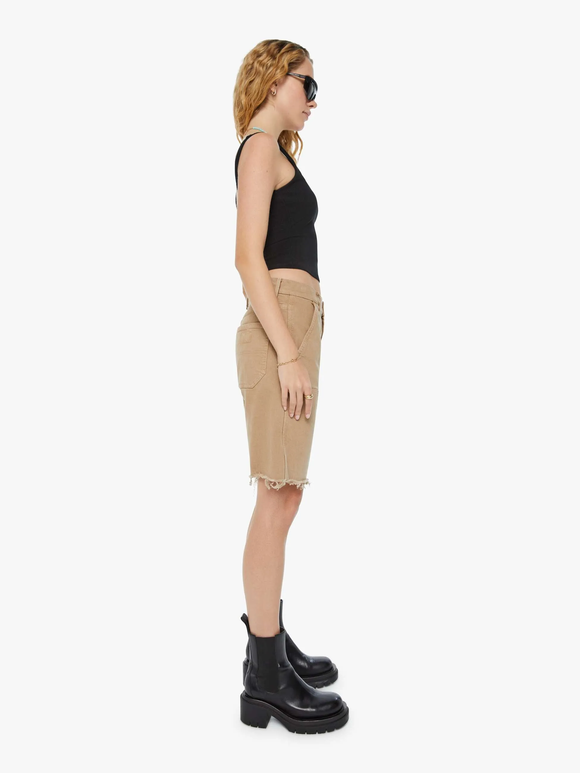 The Bee's Knees Short Fray - Dark Khaki sold by MOTHER product image thumbnail 3