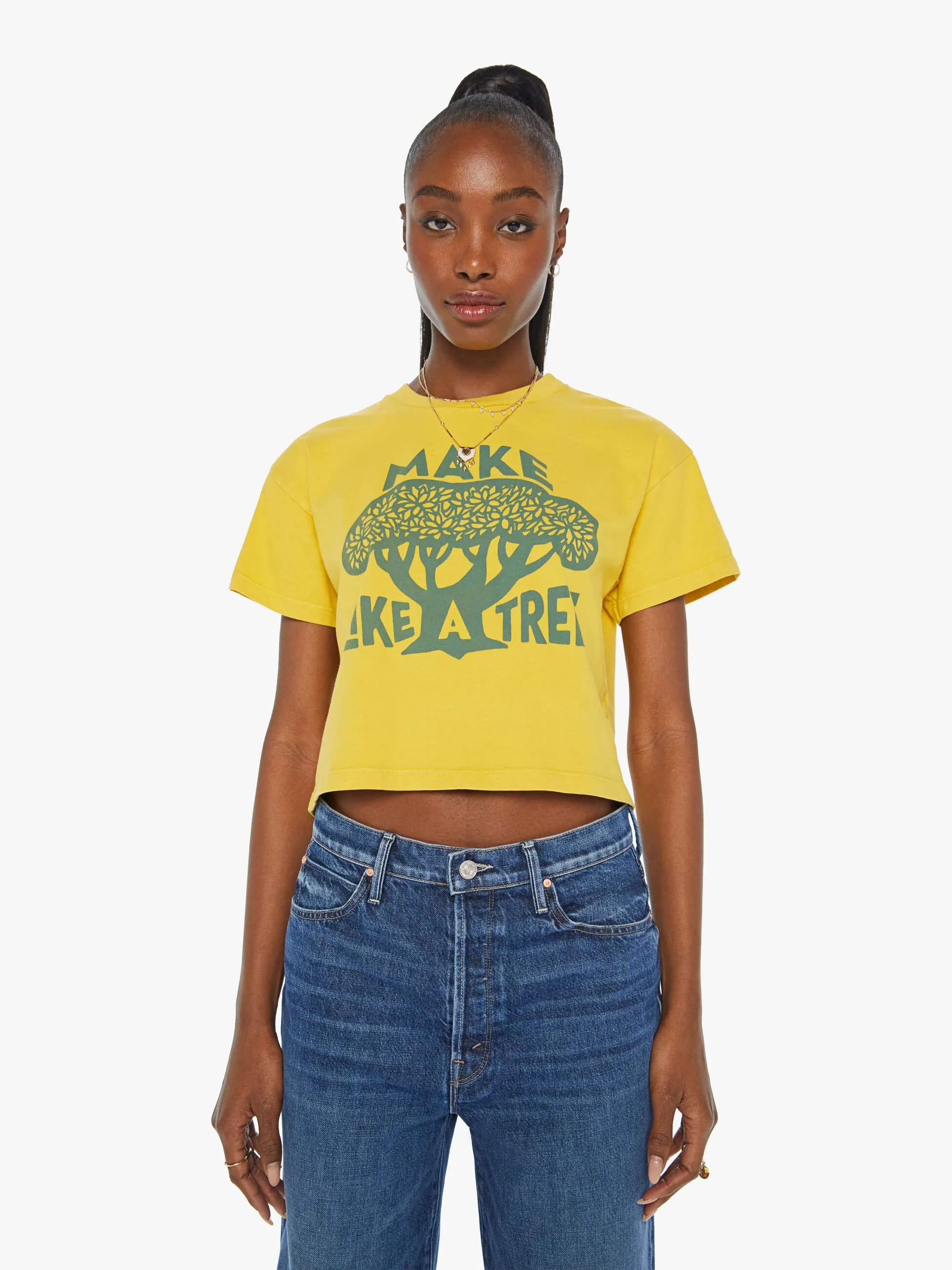 The Grab Bag Crop Tee - Make Like A Tree sold by MOTHER