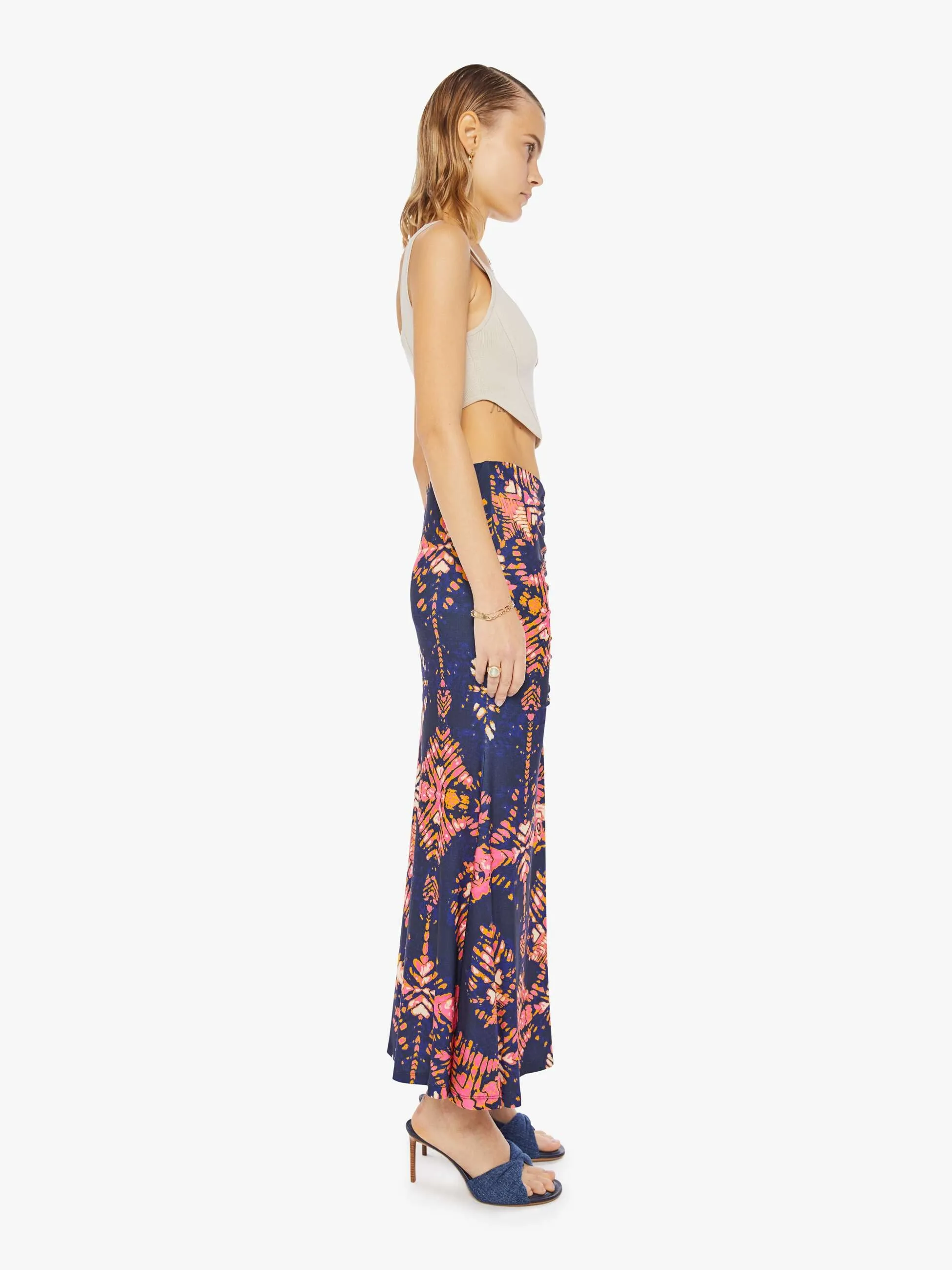 Maria Cher Liv Midi Skirt - Navy Shibori sold by MOTHER product image thumbnail 3