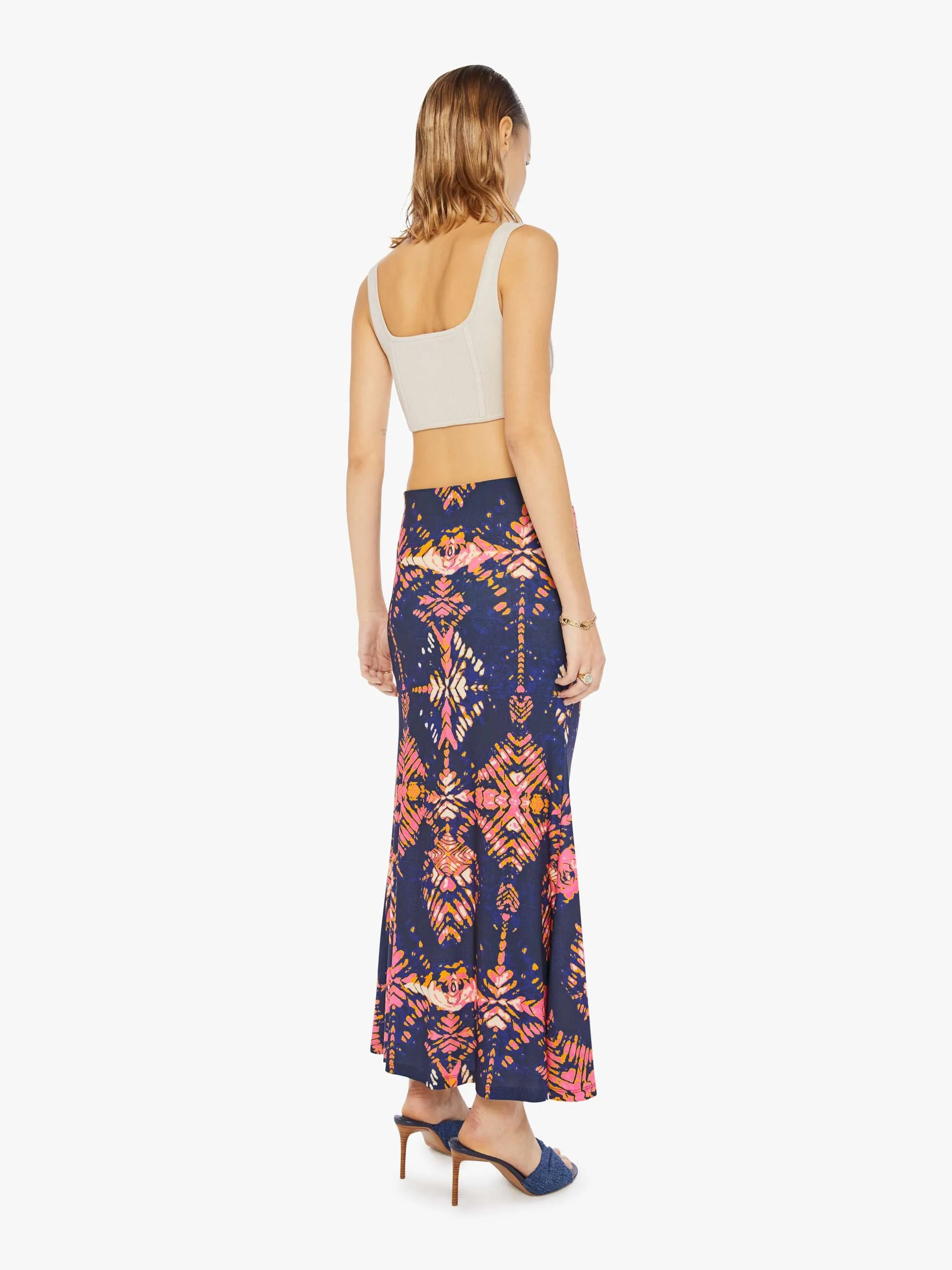 Maria Cher Liv Midi Skirt - Navy Shibori sold by MOTHER product image thumbnail 4