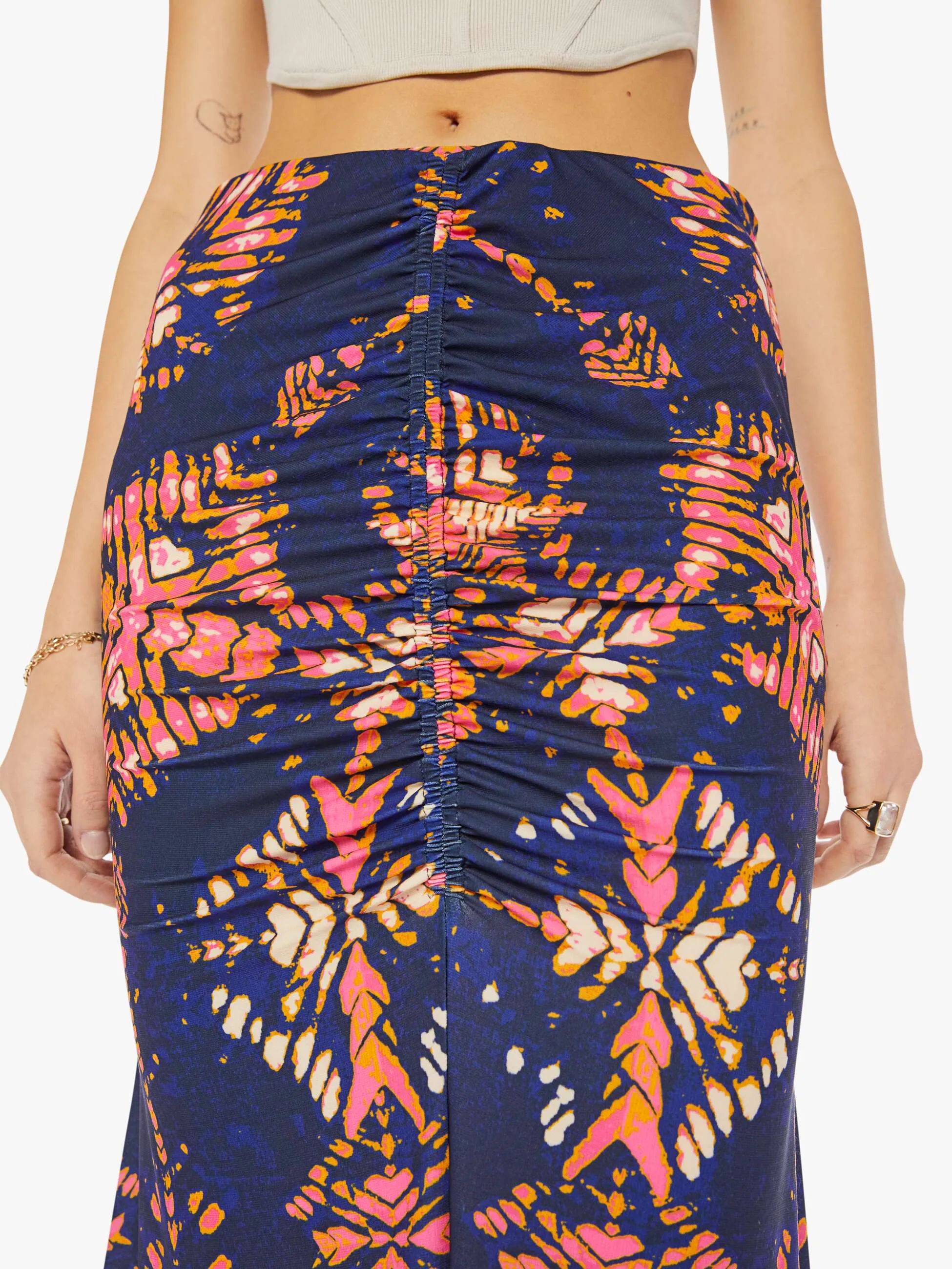 Maria Cher Liv Midi Skirt - Navy Shibori sold by MOTHER product image thumbnail 5