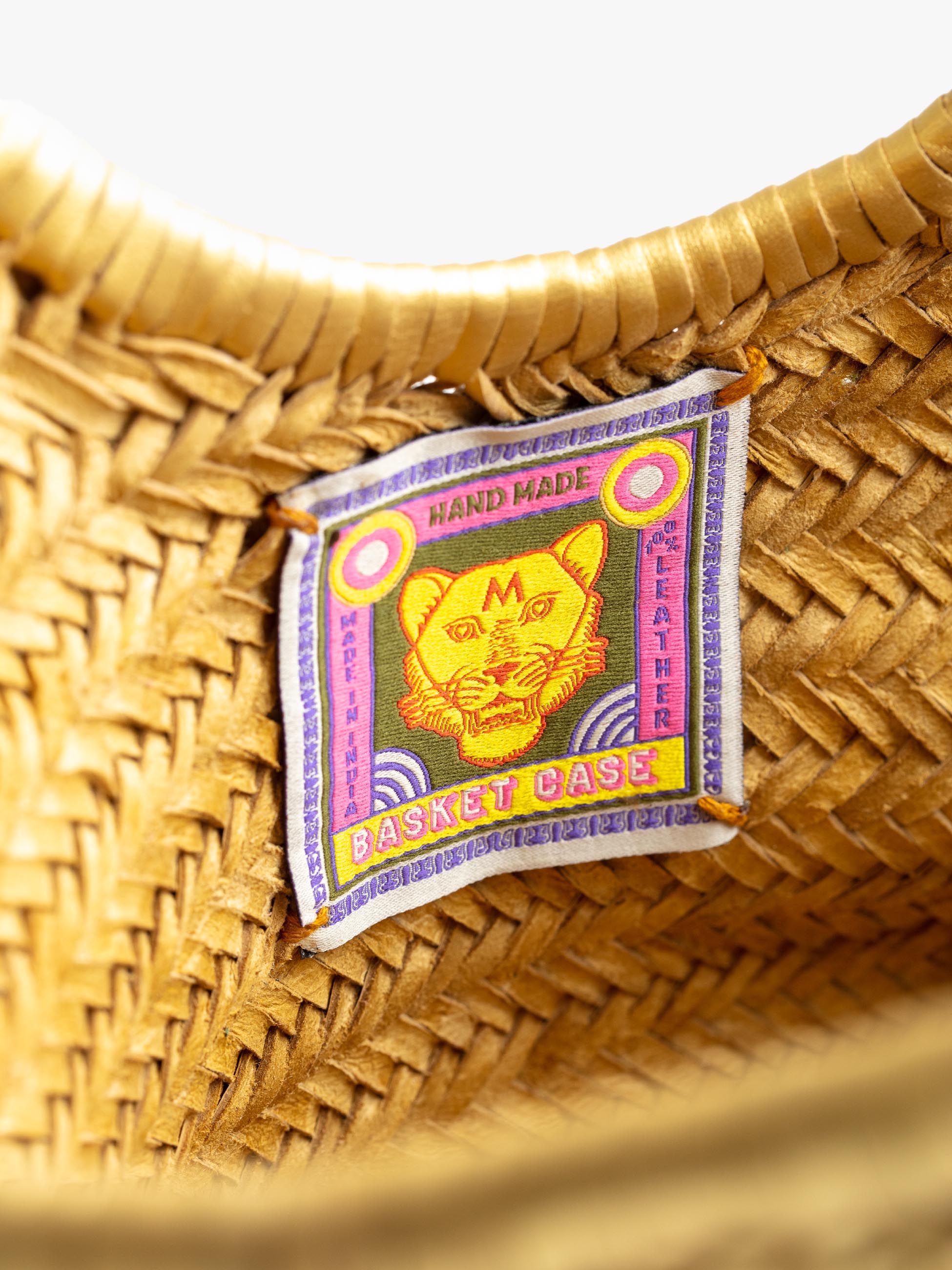 Basket Case Metallic Kerala Medium Leather Tote - Gold sold by MOTHER product image thumbnail 6