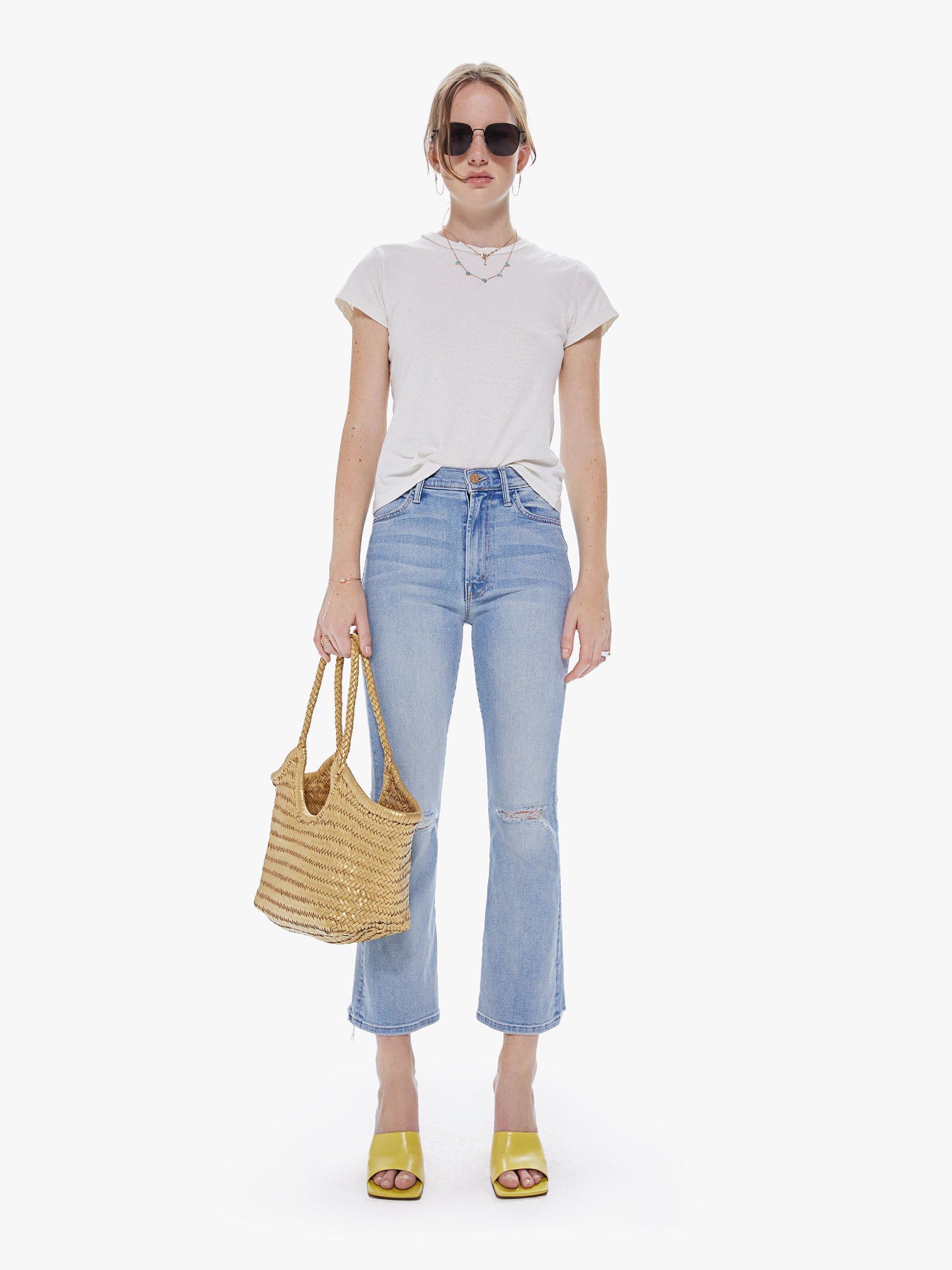 Basket Case Metallic Kerala Medium Leather Tote - Gold sold by MOTHER product image thumbnail 3