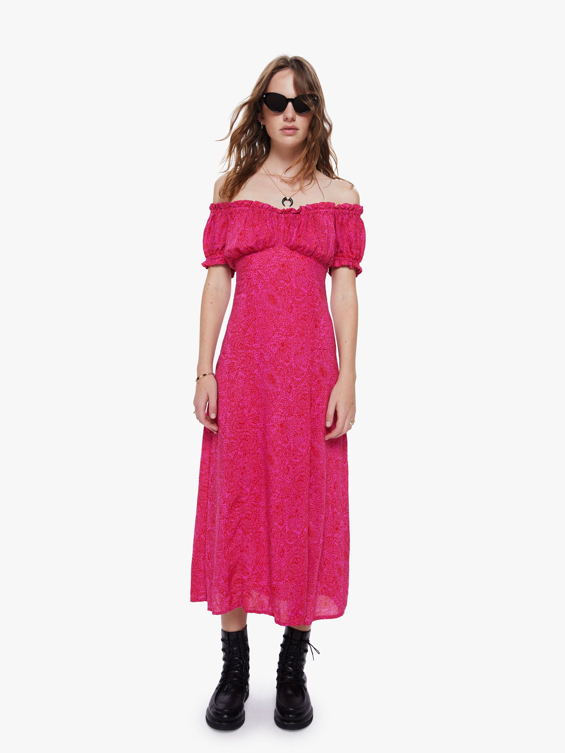 Natalie Martin Charlotte Dress - Shangri-La Raspberry sold by MOTHER product image thumbnail 2