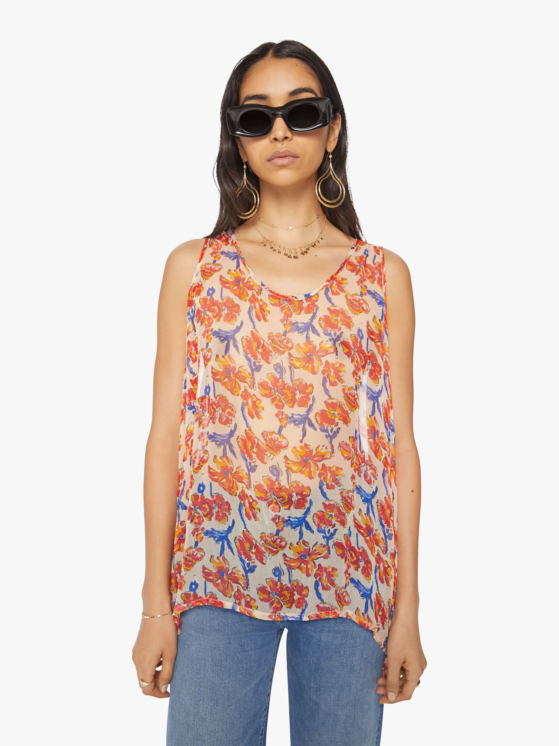 Natalie Martin Ariana Tank - Water Color Clementine sold by MOTHER
