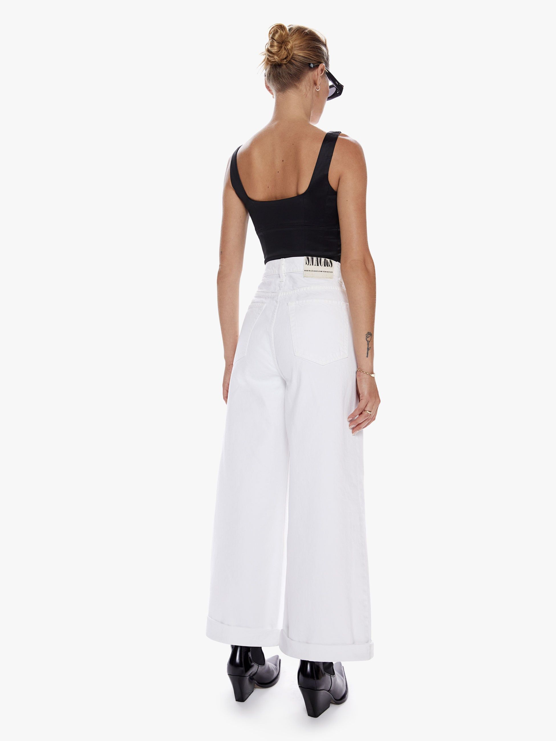 SNACKS! High Waisted Push-Pop Crop Cuff - Sticky Rice sold by MOTHER product image thumbnail 4