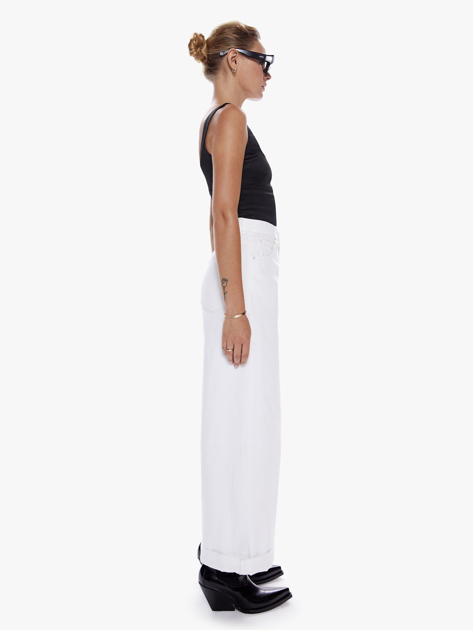 SNACKS! High Waisted Push-Pop Crop Cuff - Sticky Rice sold by MOTHER product image thumbnail 3