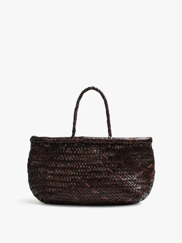 Basket Case Goa Small Leather Tote - Marrone Scuro sold by MOTHER