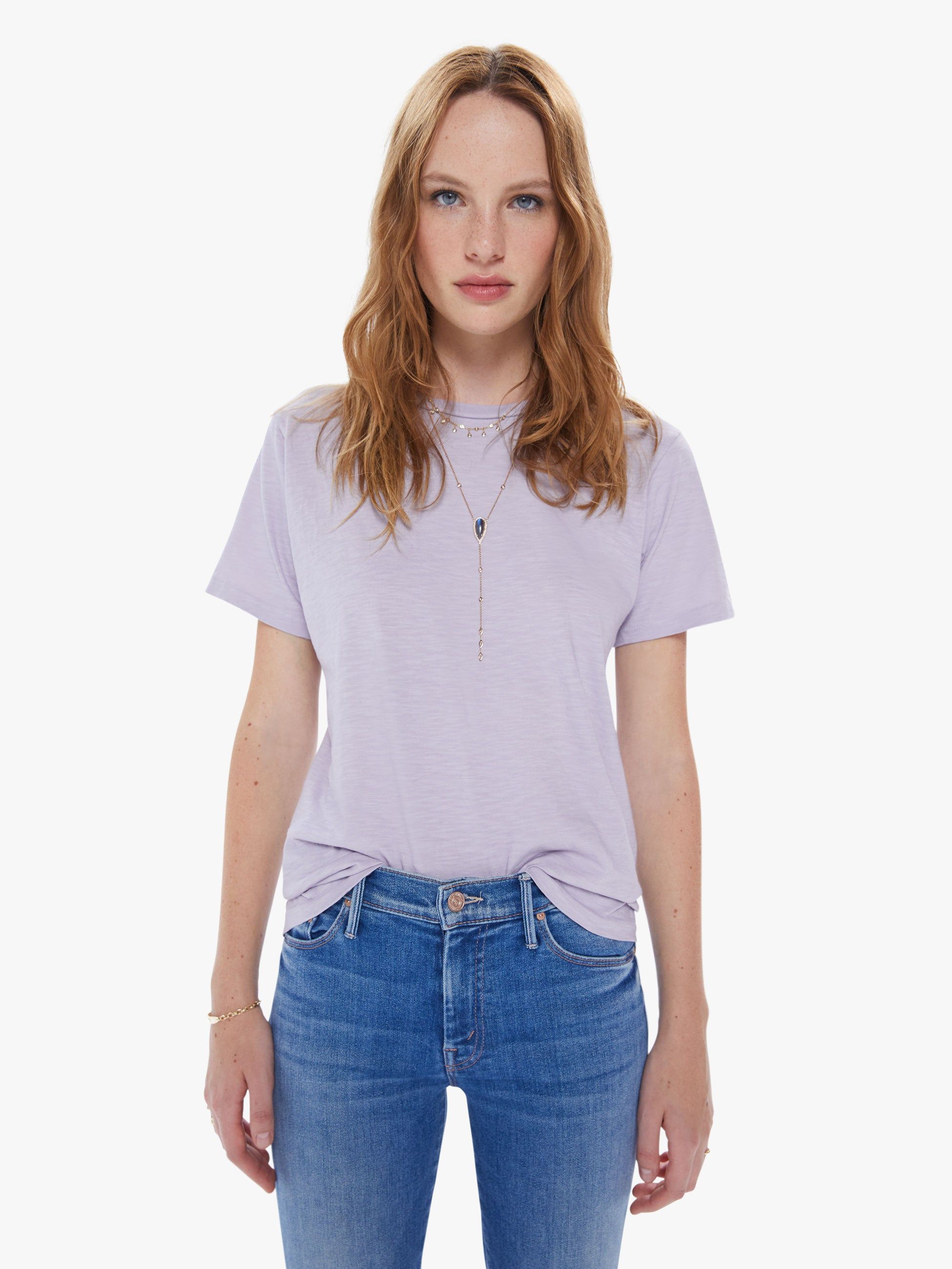 Velva Sheen Rolled Short Sleeve Tee - Orchid sold by MOTHER product image thumbnail 2
