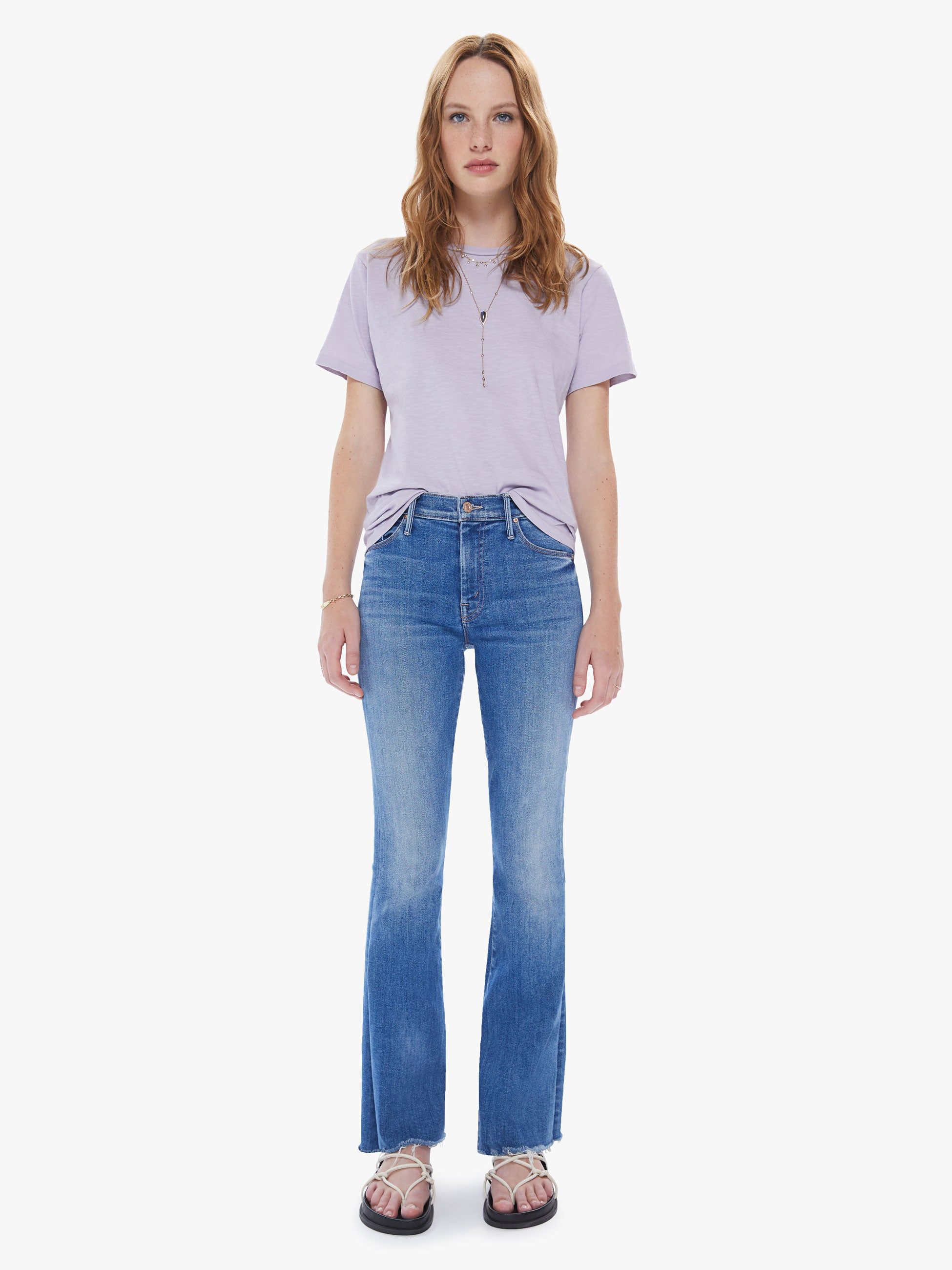 Velva Sheen Rolled Short Sleeve Tee - Orchid sold by MOTHER product image thumbnail 5