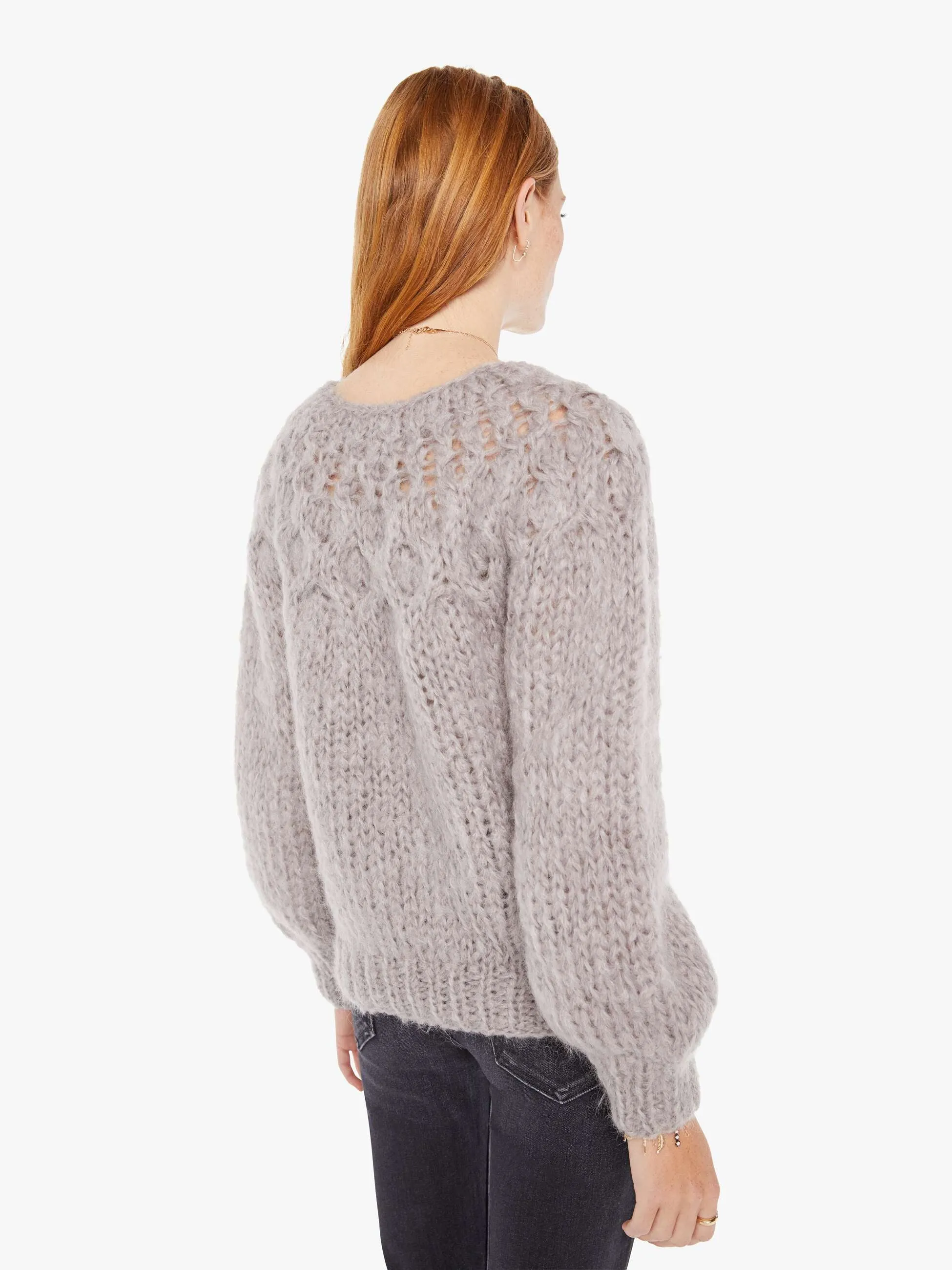 Maiami Mohair Honeycomb Pleated Pullover - Concrete sold by MOTHER product image thumbnail 4