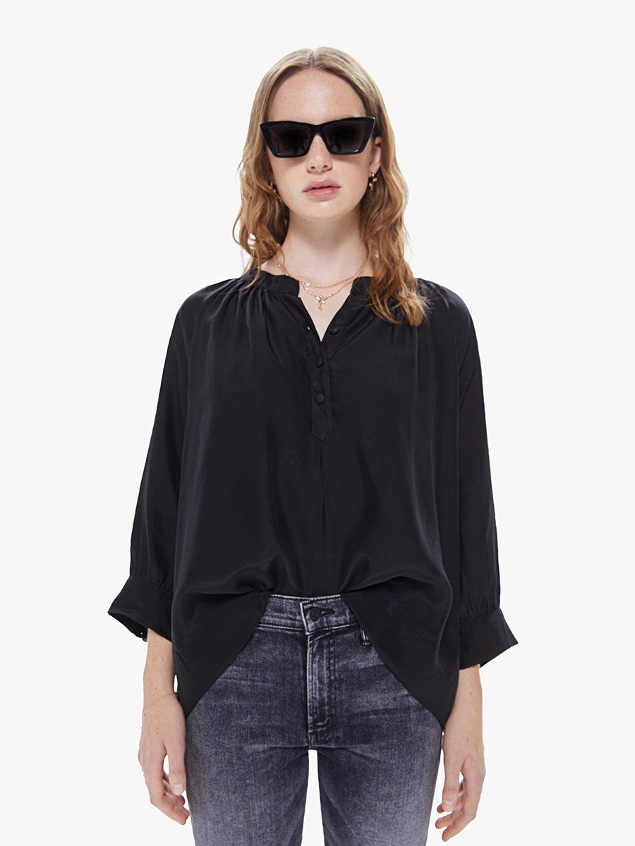 Natalie Martin Remy Top - Black Silk sold by MOTHER product image thumbnail 2