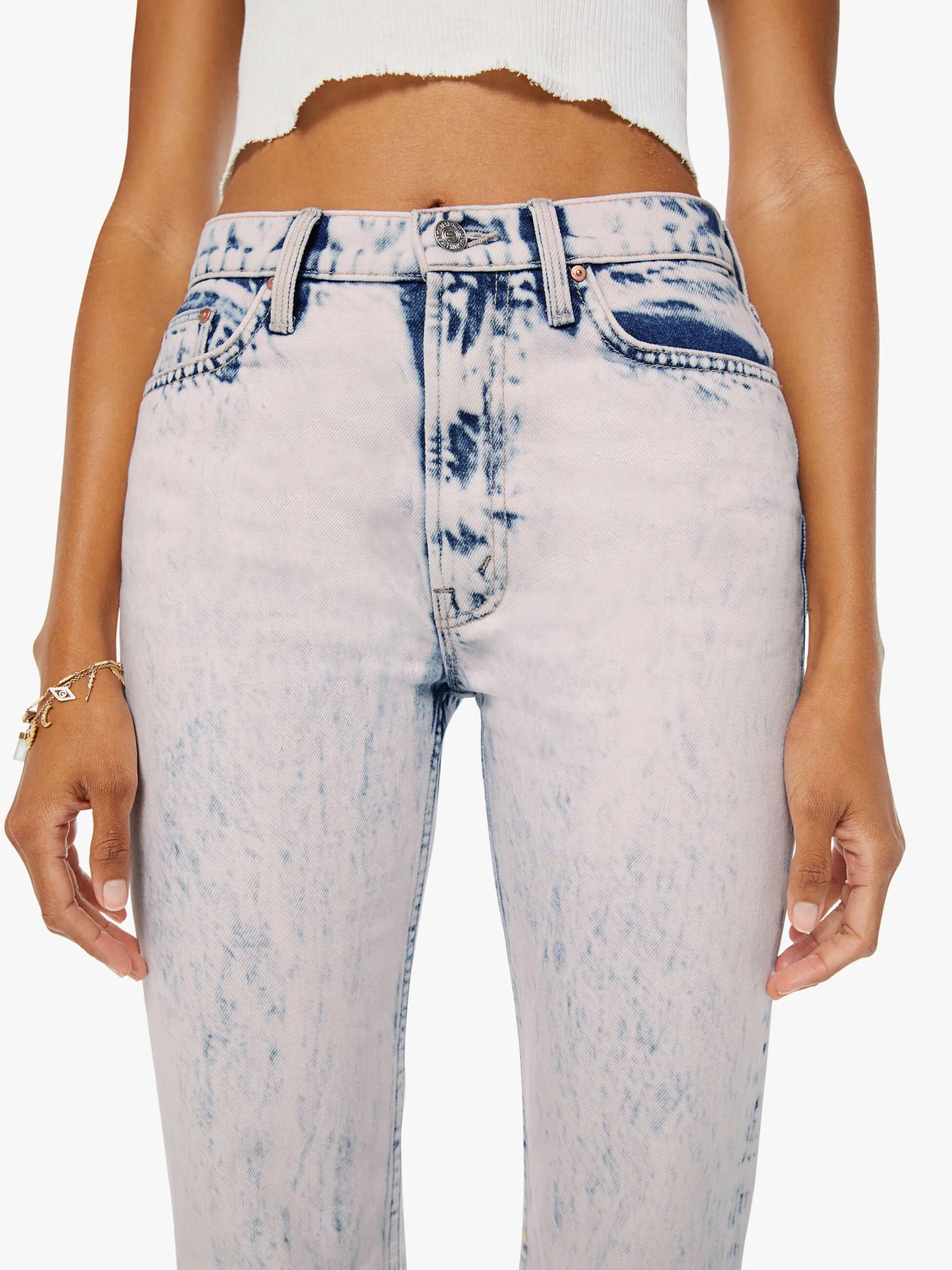 High Waisted Rider Ankle - Paint On My Palette Pink sold by MOTHER product image thumbnail 4