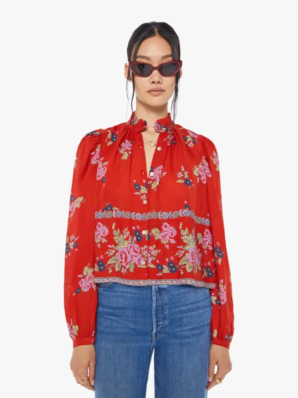 Alix Of Bohemia Annabel Shirt - Red Carmine sold by MOTHER