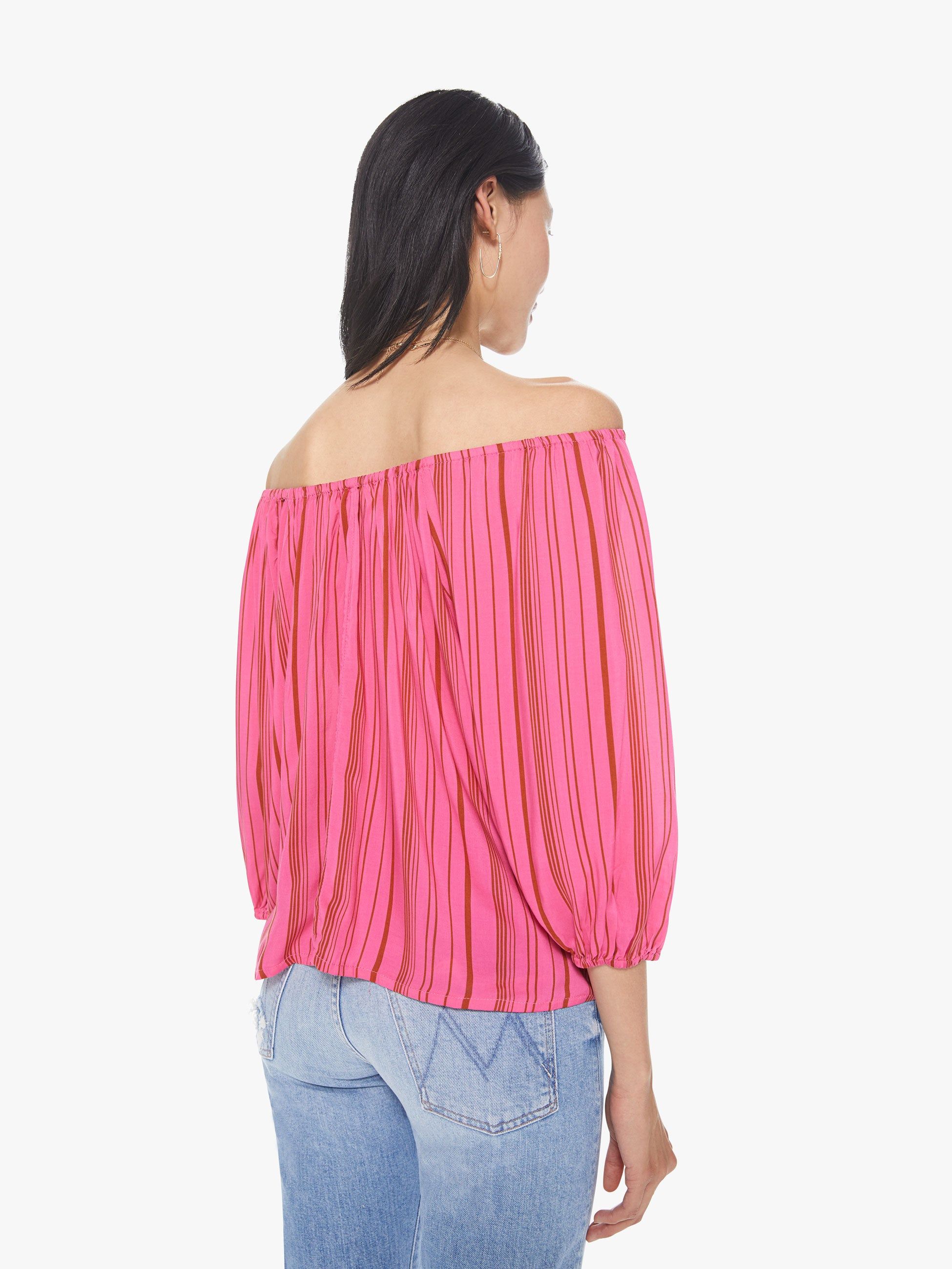 Natalie Martin Ella Top - Thin Stripe Puglia Pink sold by MOTHER product image thumbnail 3