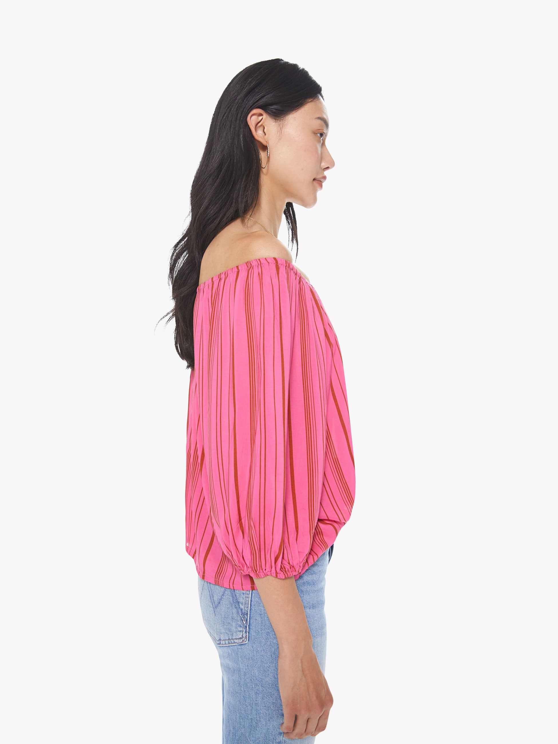 Natalie Martin Ella Top - Thin Stripe Puglia Pink sold by MOTHER product image thumbnail 2