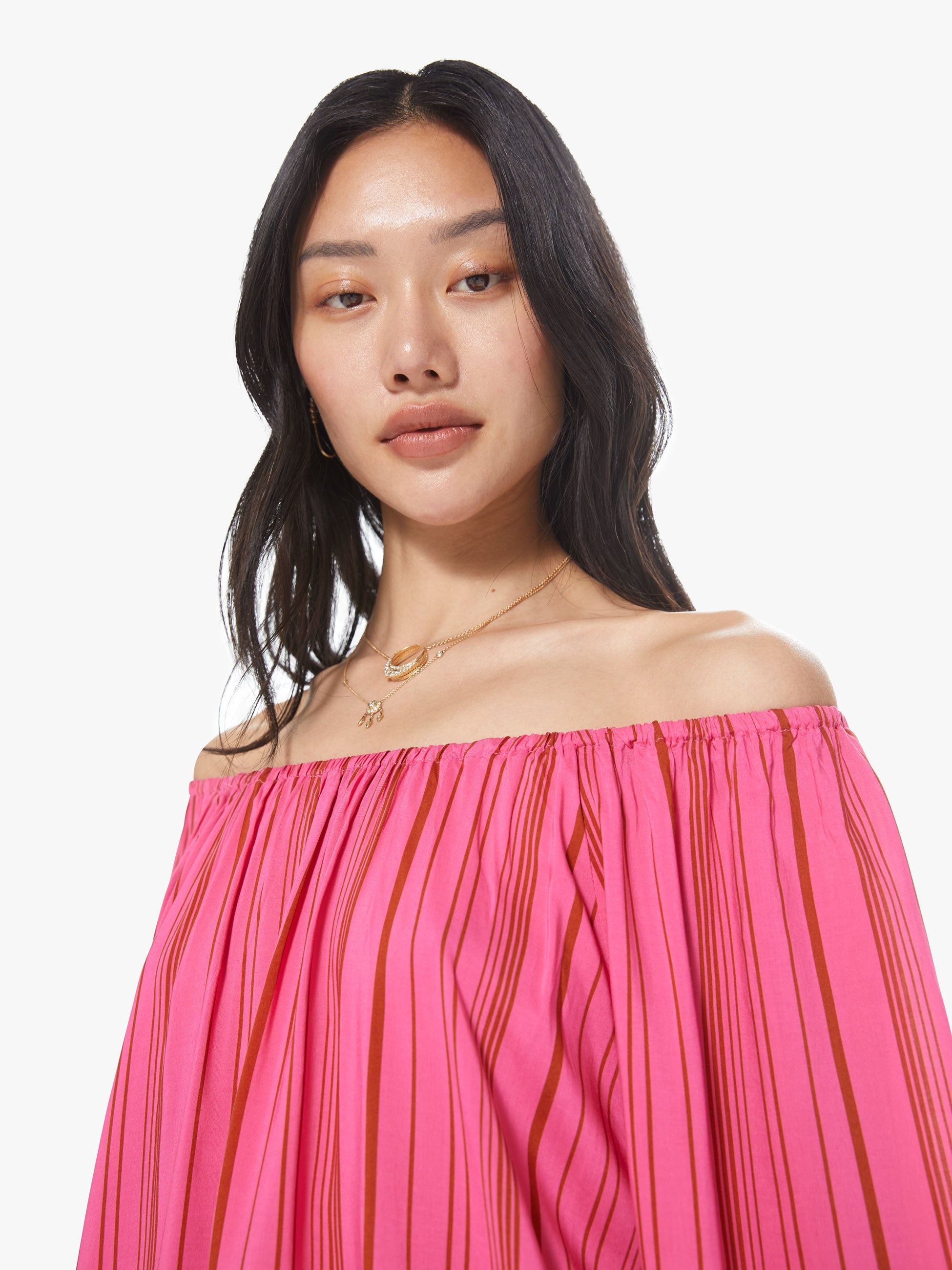 Natalie Martin Ella Top - Thin Stripe Puglia Pink sold by MOTHER product image thumbnail 5