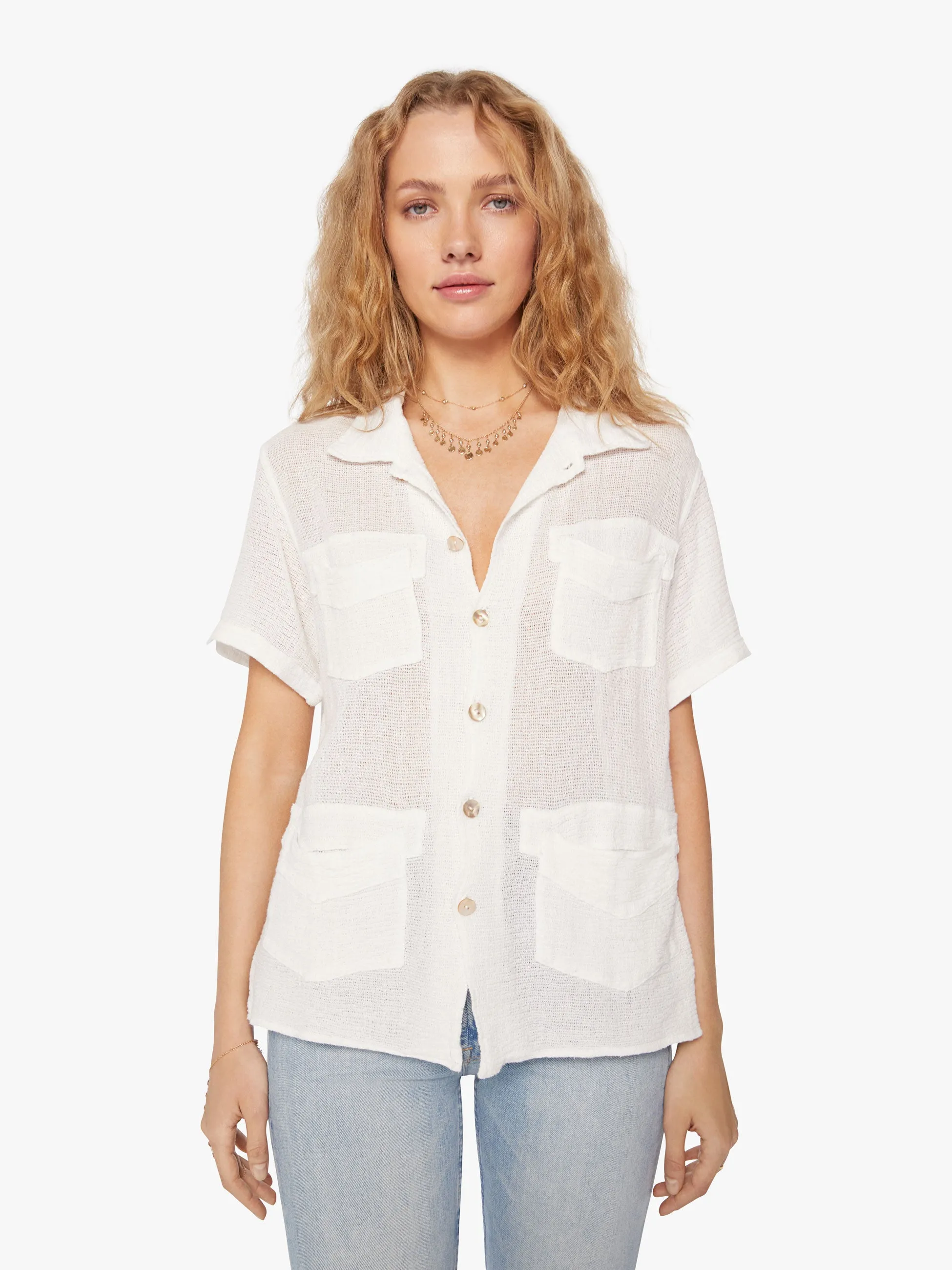 Dr. Collectors Short Sleeve Pocket Shirt - Off-White sold by MOTHER product image thumbnail 2