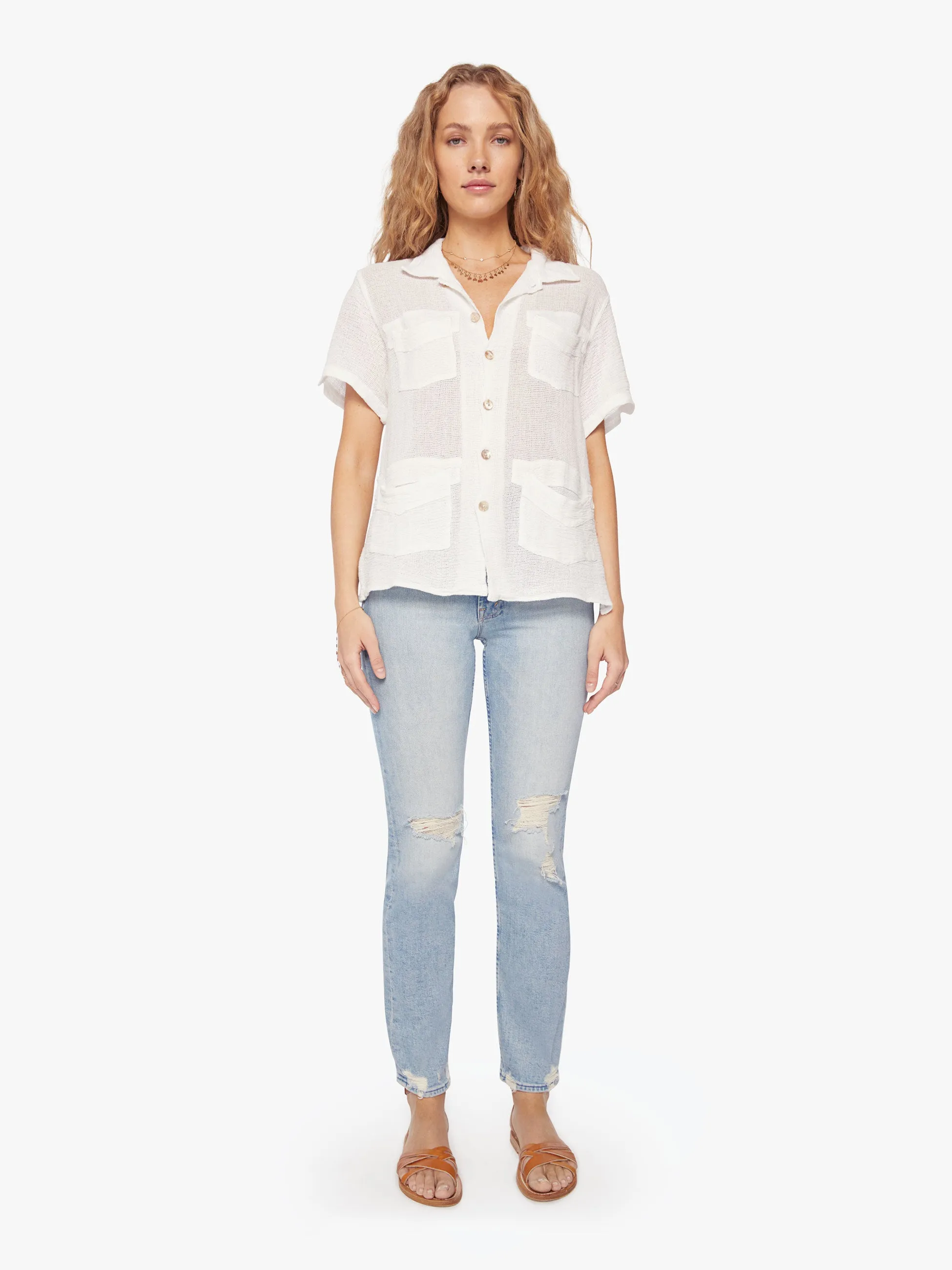 Dr. Collectors Short Sleeve Pocket Shirt - Off-White sold by MOTHER product image thumbnail 5