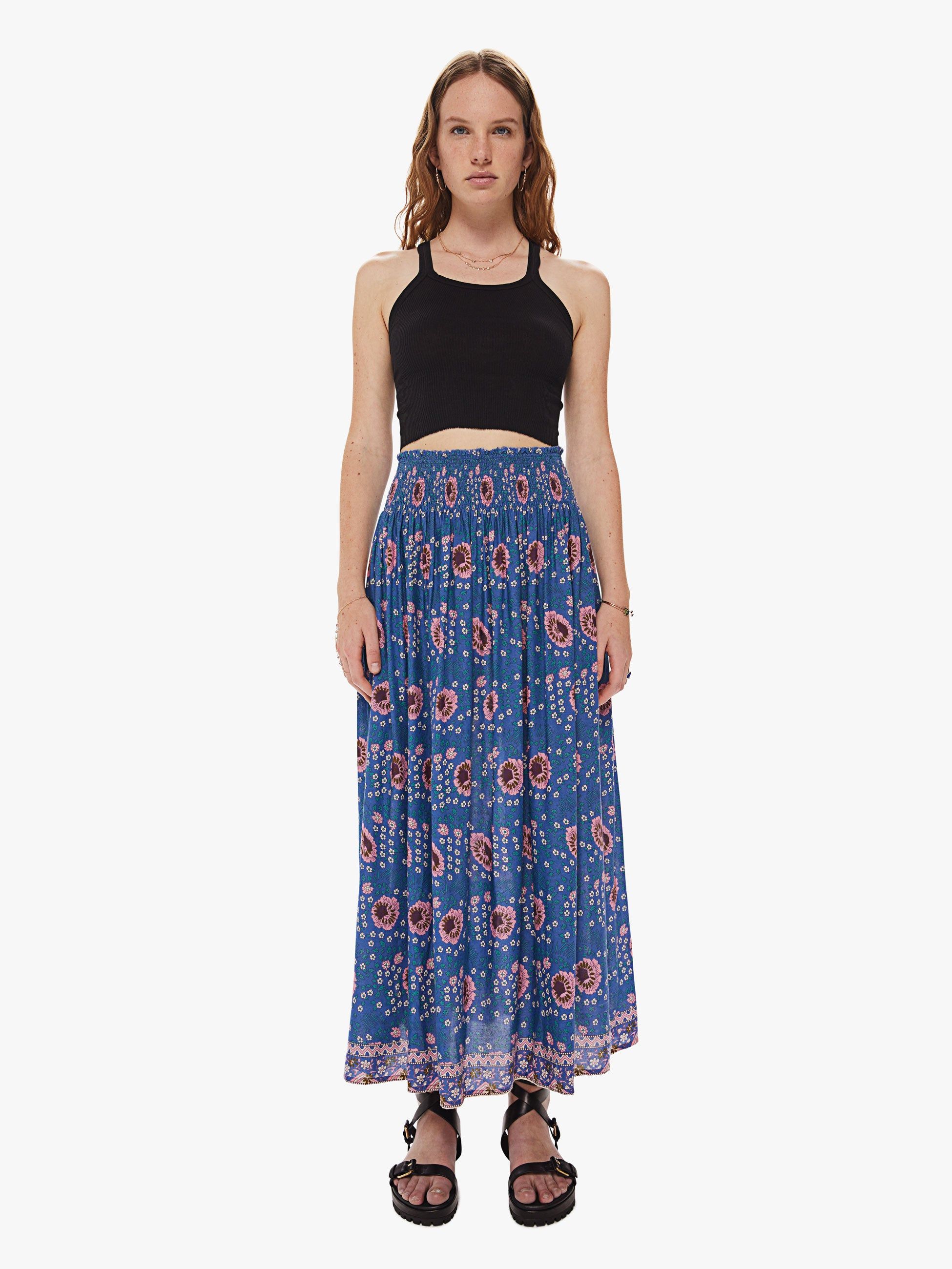 Natalie Martin Bella Skirt - Vintage Flowers Azure sold by MOTHER