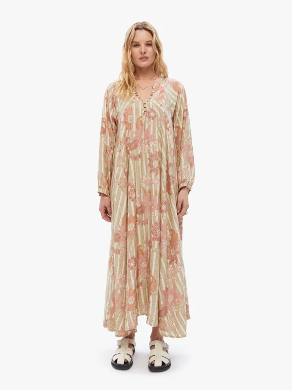Natalie Martin Fiore Maxi - Sunflower Stripe Print Clay sold by MOTHER
