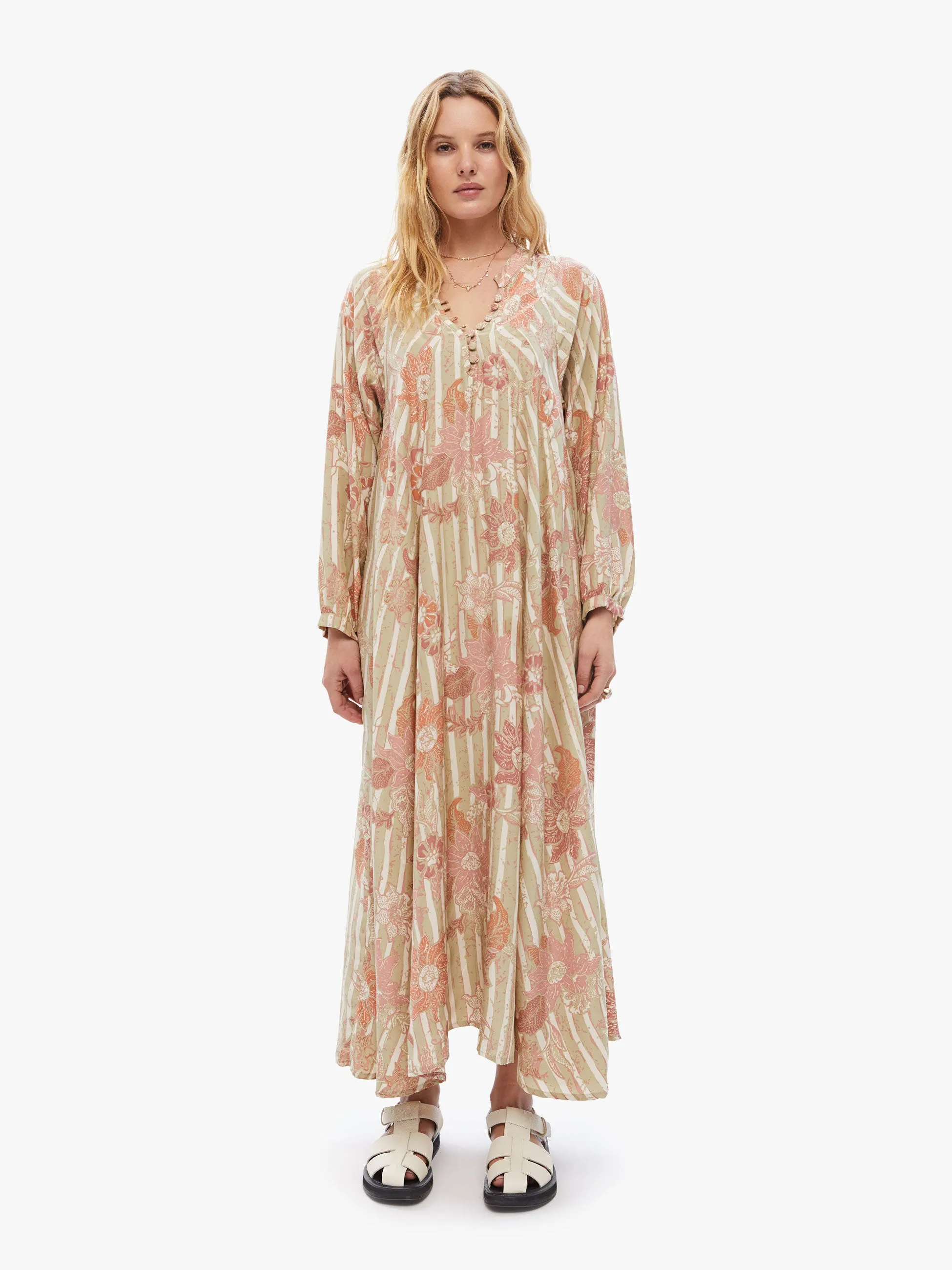 Natalie Martin Fiore Maxi - Sunflower Stripe Print Clay sold by MOTHER product image thumbnail 2