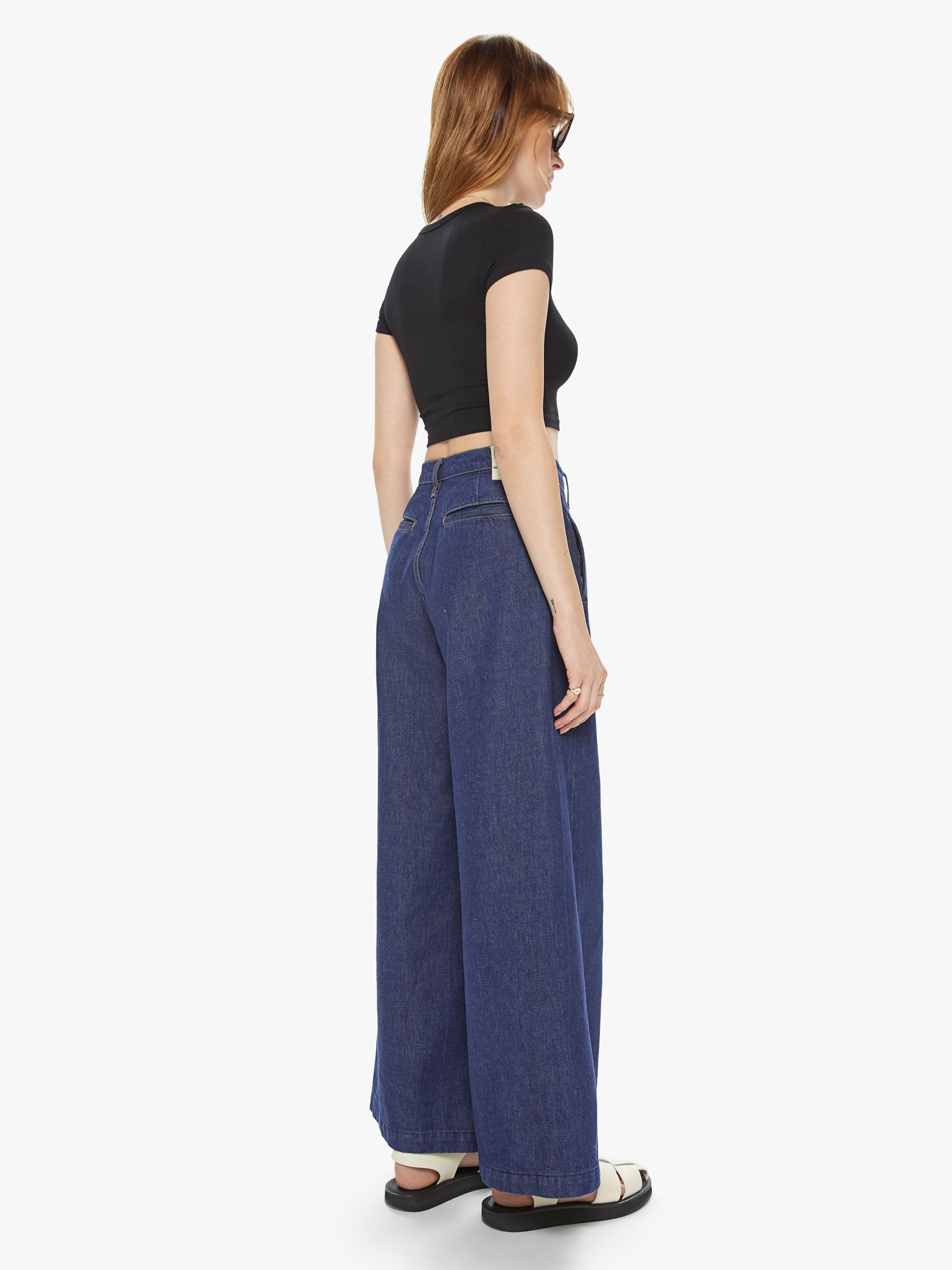 SNACKS! High Waisted Pleated Push Pop Nerdy - Cold Brew sold by MOTHER product image thumbnail 4