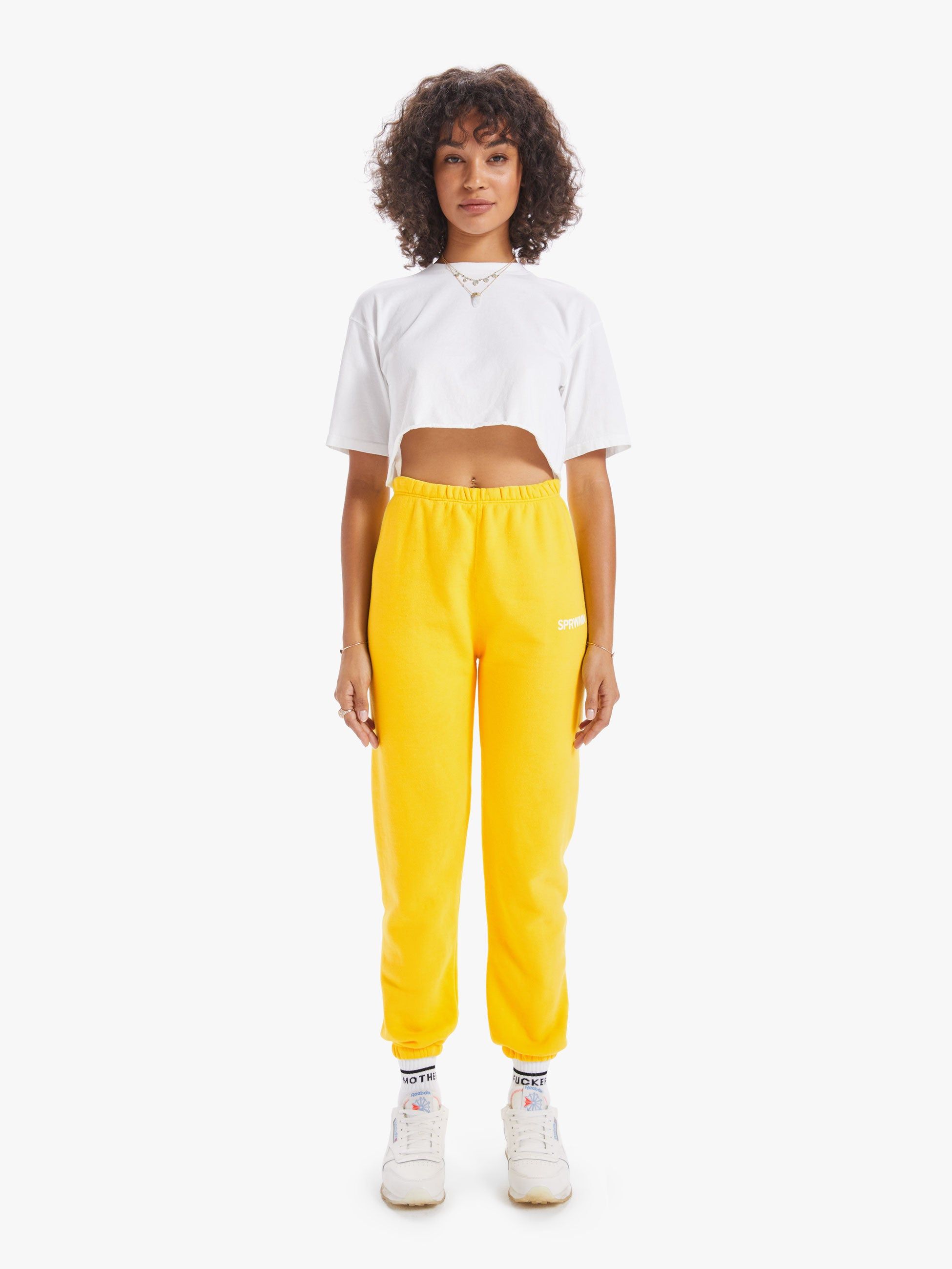 SPRWMN Tiny Logo Sweatpant - Canary sold by MOTHER