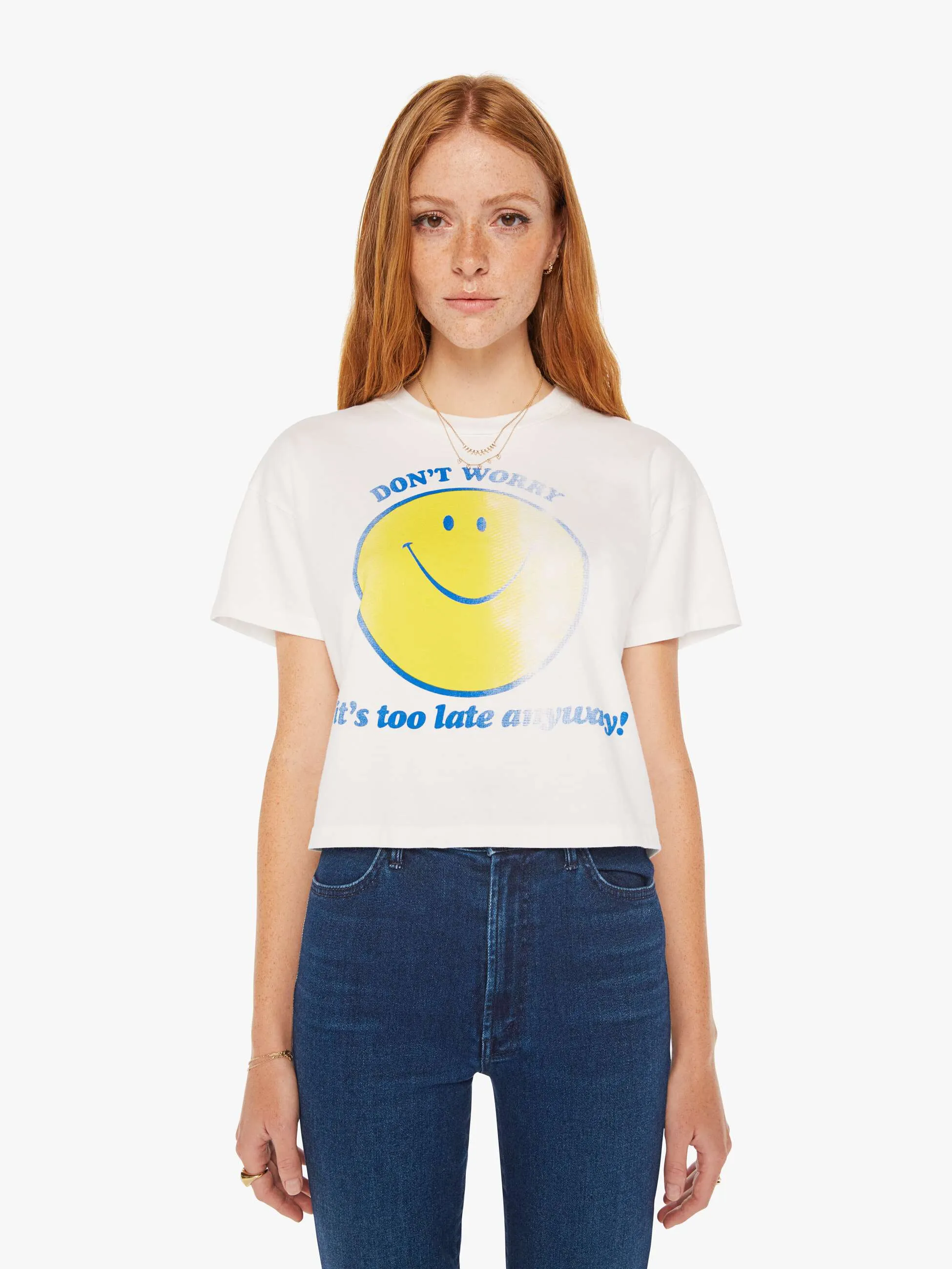 The Grab Bag Crop Tee - Don't Worry sold by MOTHER product image thumbnail 2