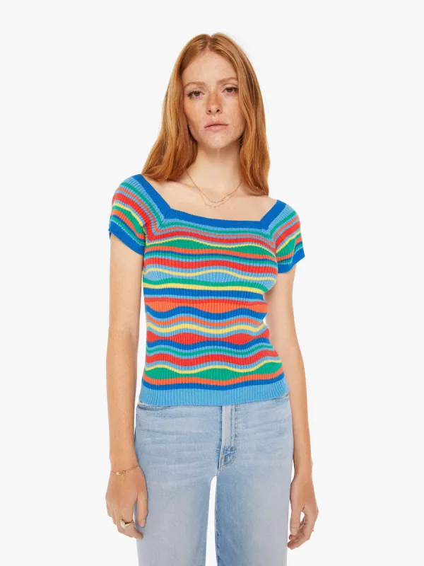 The Squared Top - Multi Blue Stripe made by MOTHER